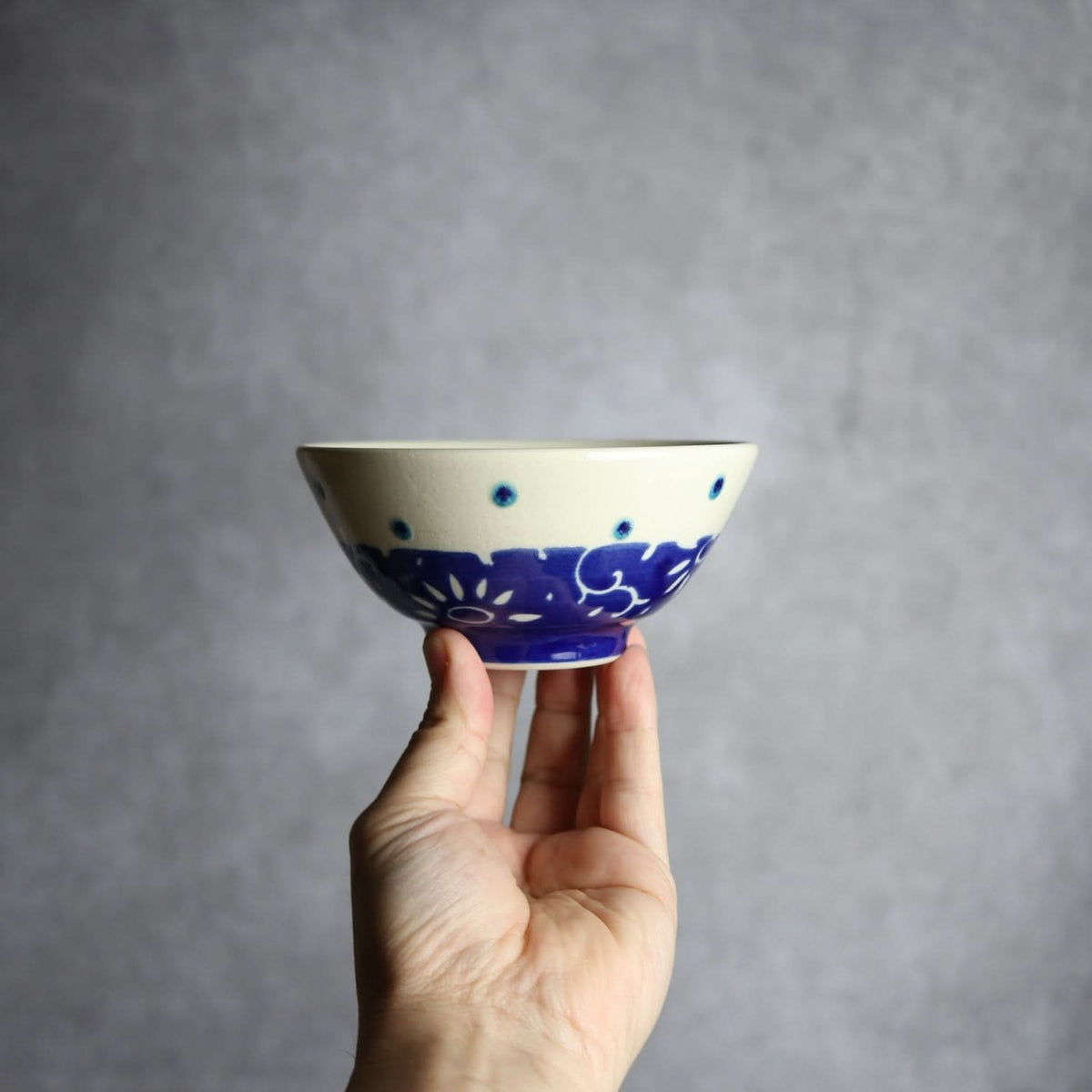 4寸マカイ 呉須釉 唐草 やちむん 陶器 高江洲陶磁器 やちむん 陶器.