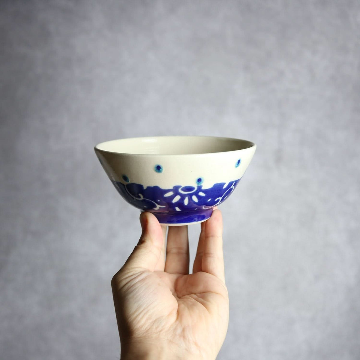4寸マカイ 呉須釉 唐草 やちむん 陶器 高江洲陶磁器 やちむん 陶器.