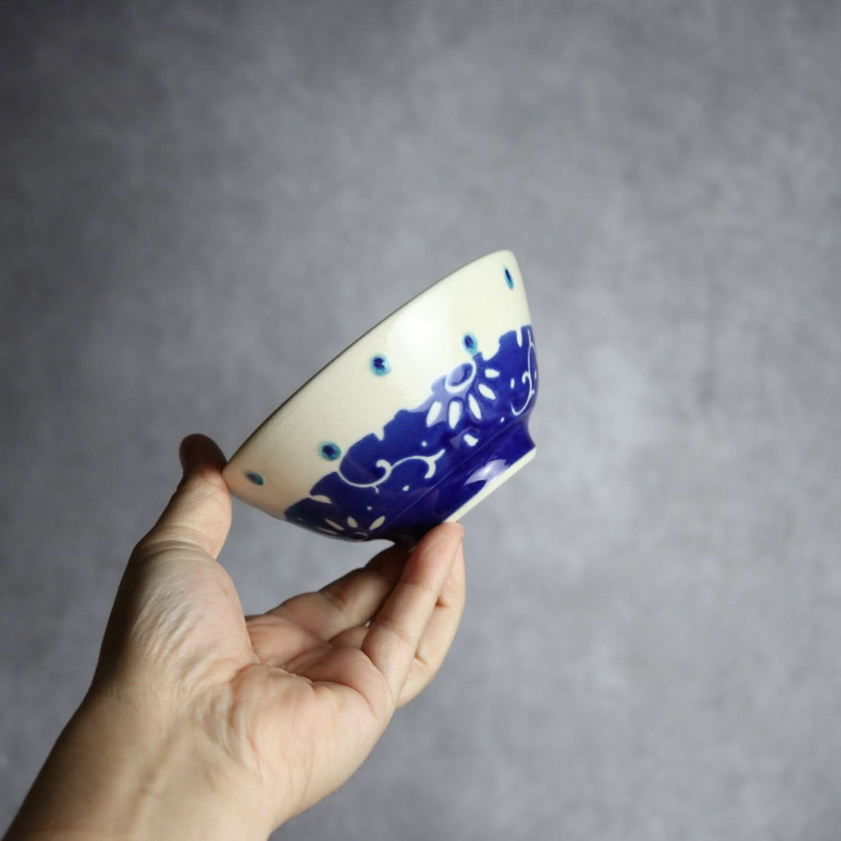 4寸マカイ 呉須釉 唐草 やちむん 陶器 高江洲陶磁器 やちむん 陶器.