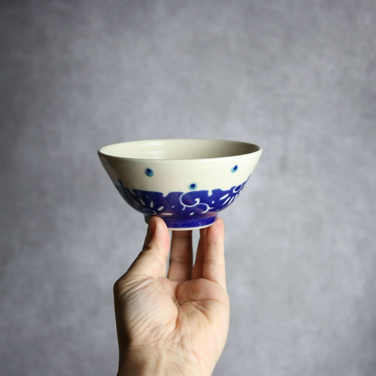 4寸マカイ 呉須釉 唐草 やちむん 陶器 高江洲陶磁器 やちむん 陶器.