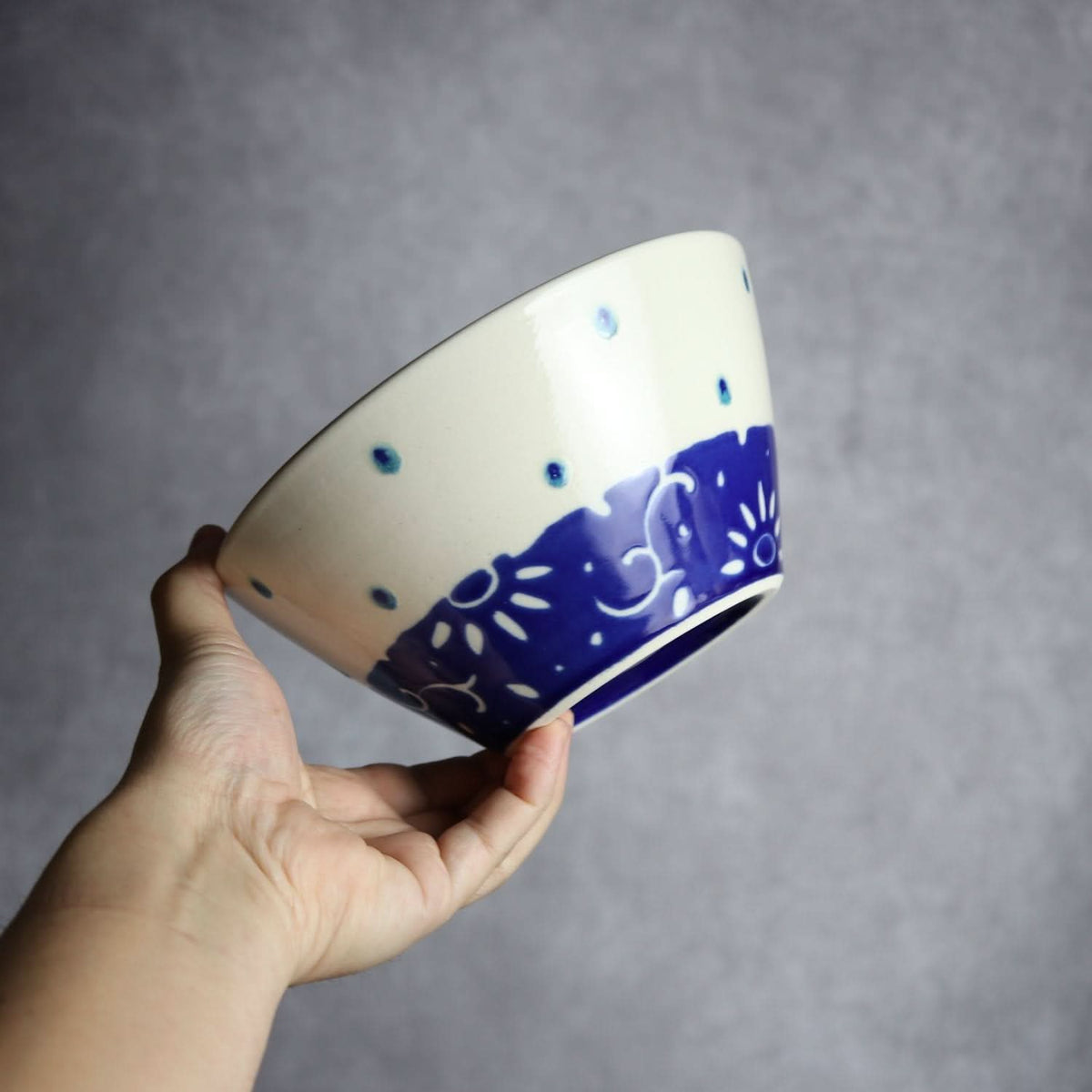 どんぶり 呉須釉 唐草 やちむん 陶器 高江洲陶磁器 やちむん 陶器.