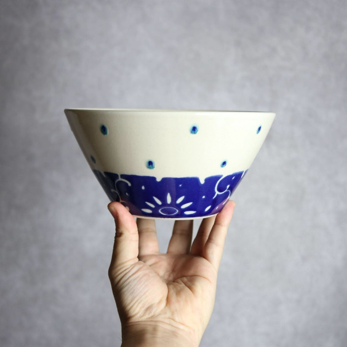 どんぶり 呉須釉 唐草 やちむん 陶器 高江洲陶磁器 やちむん 陶器.