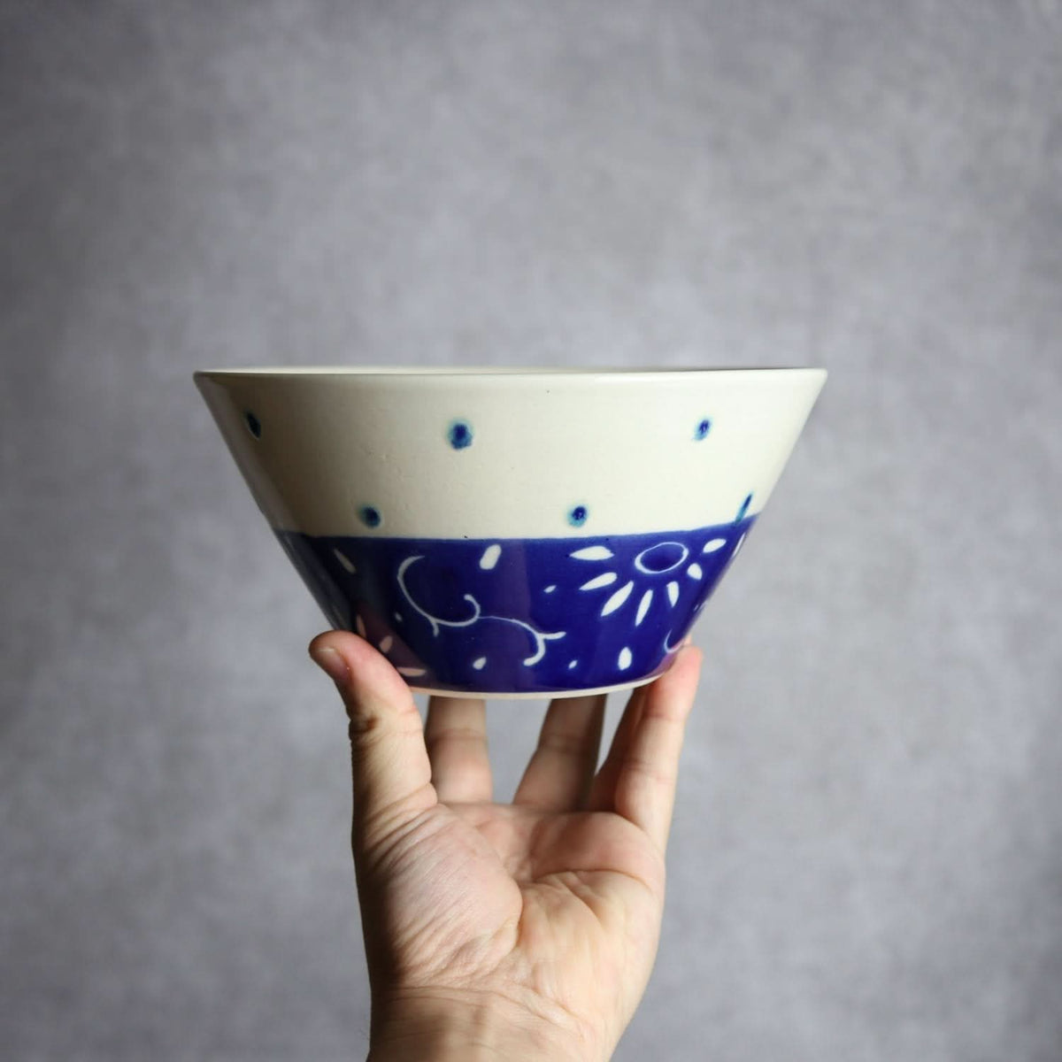 どんぶり 呉須釉 唐草 やちむん 陶器 高江洲陶磁器 やちむん 陶器.