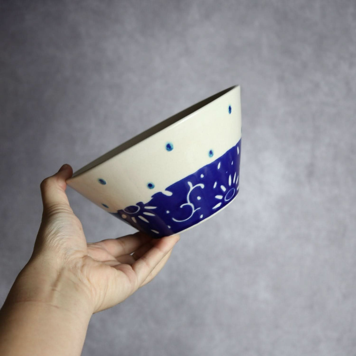 どんぶり 呉須釉 唐草 やちむん 陶器 高江洲陶磁器 やちむん 陶器.