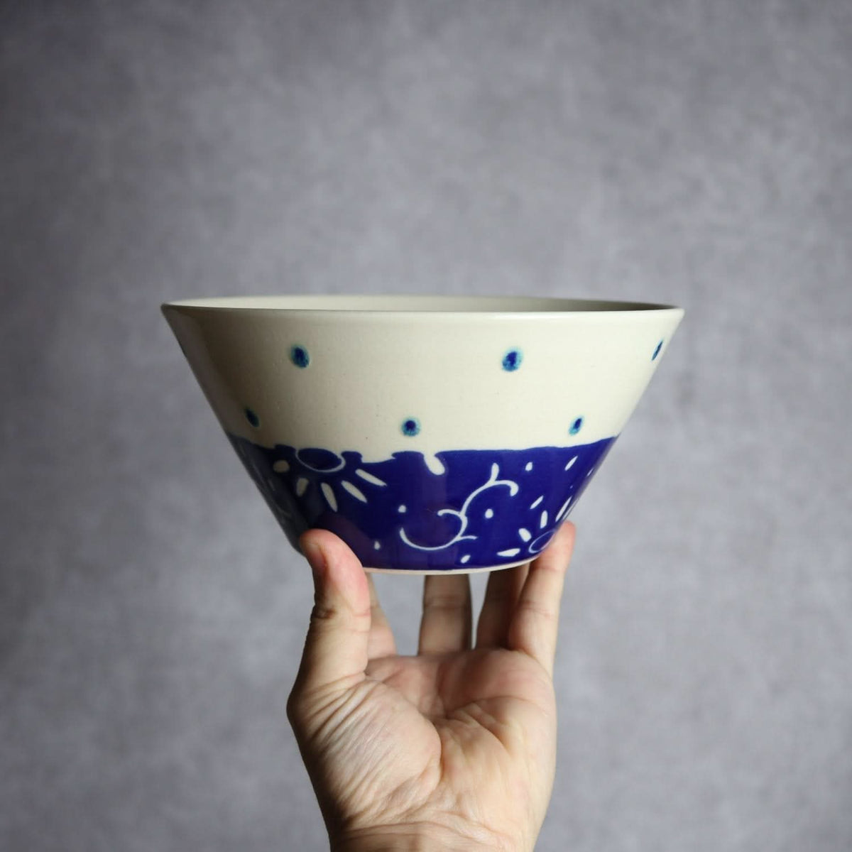 どんぶり 呉須釉 唐草 やちむん 陶器 高江洲陶磁器 やちむん 陶器.