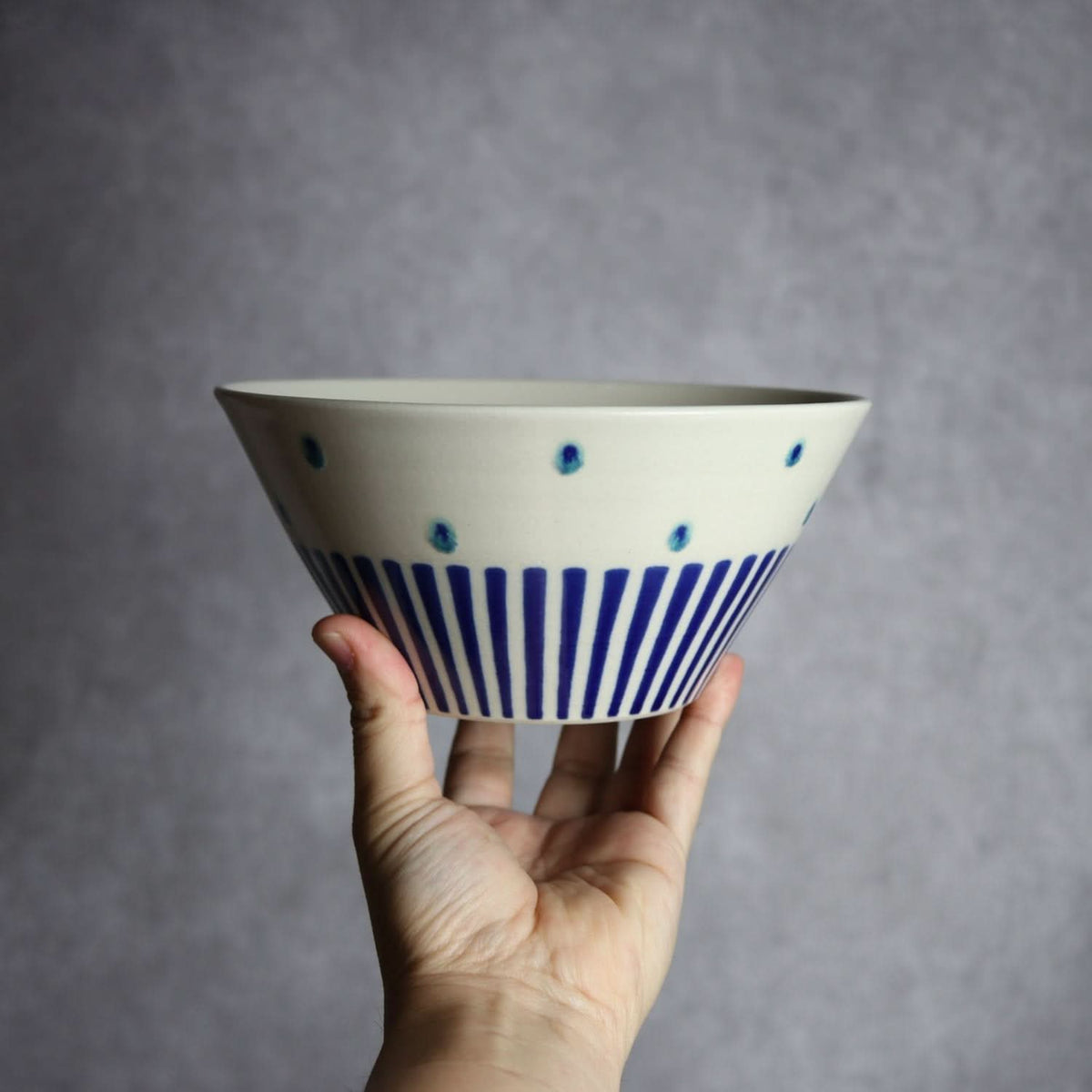 どんぶり 呉須釉 ストライプ やちむん 陶器 高江洲陶磁器 やちむん 陶器.