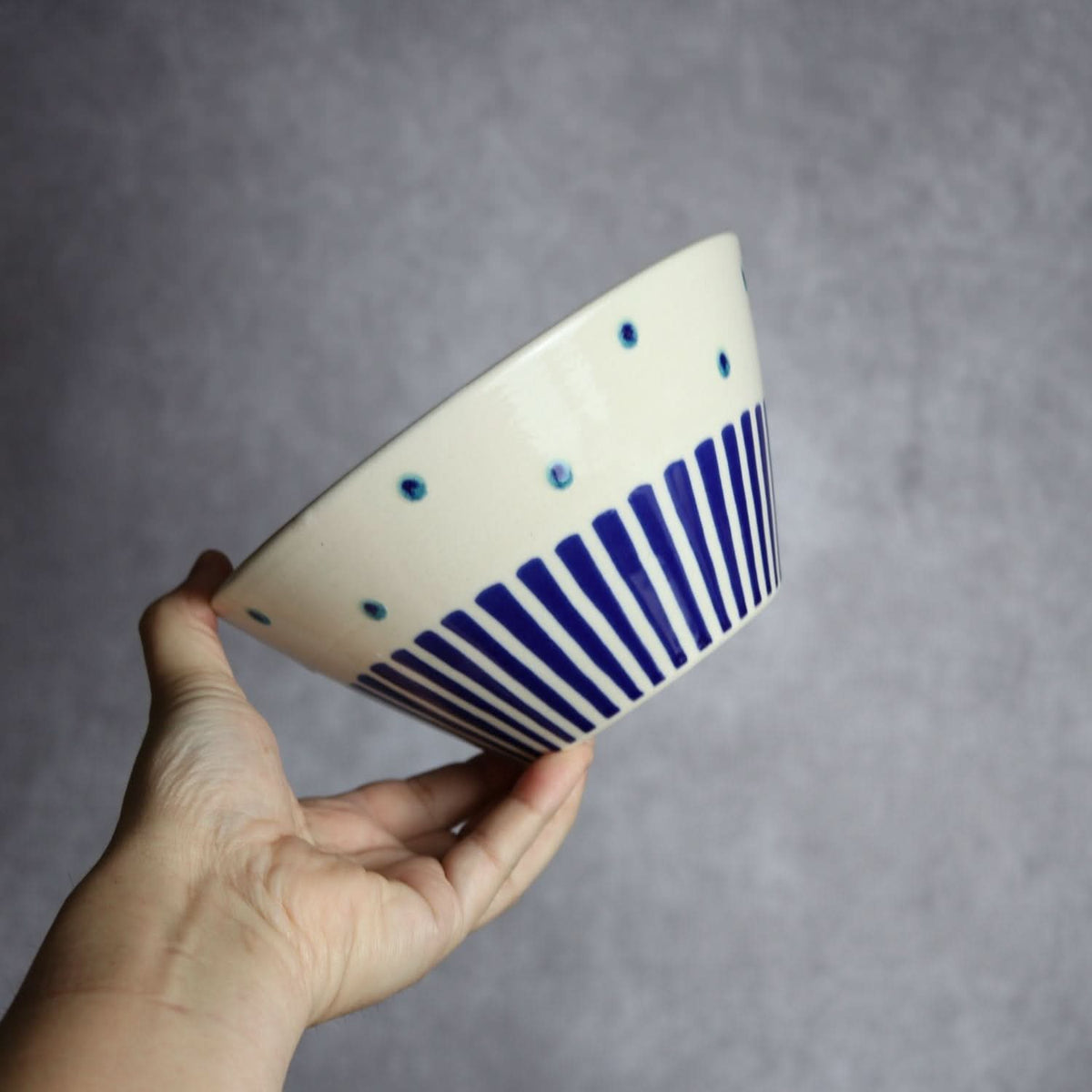 どんぶり 呉須釉 ストライプ やちむん 陶器 高江洲陶磁器 やちむん 陶器.