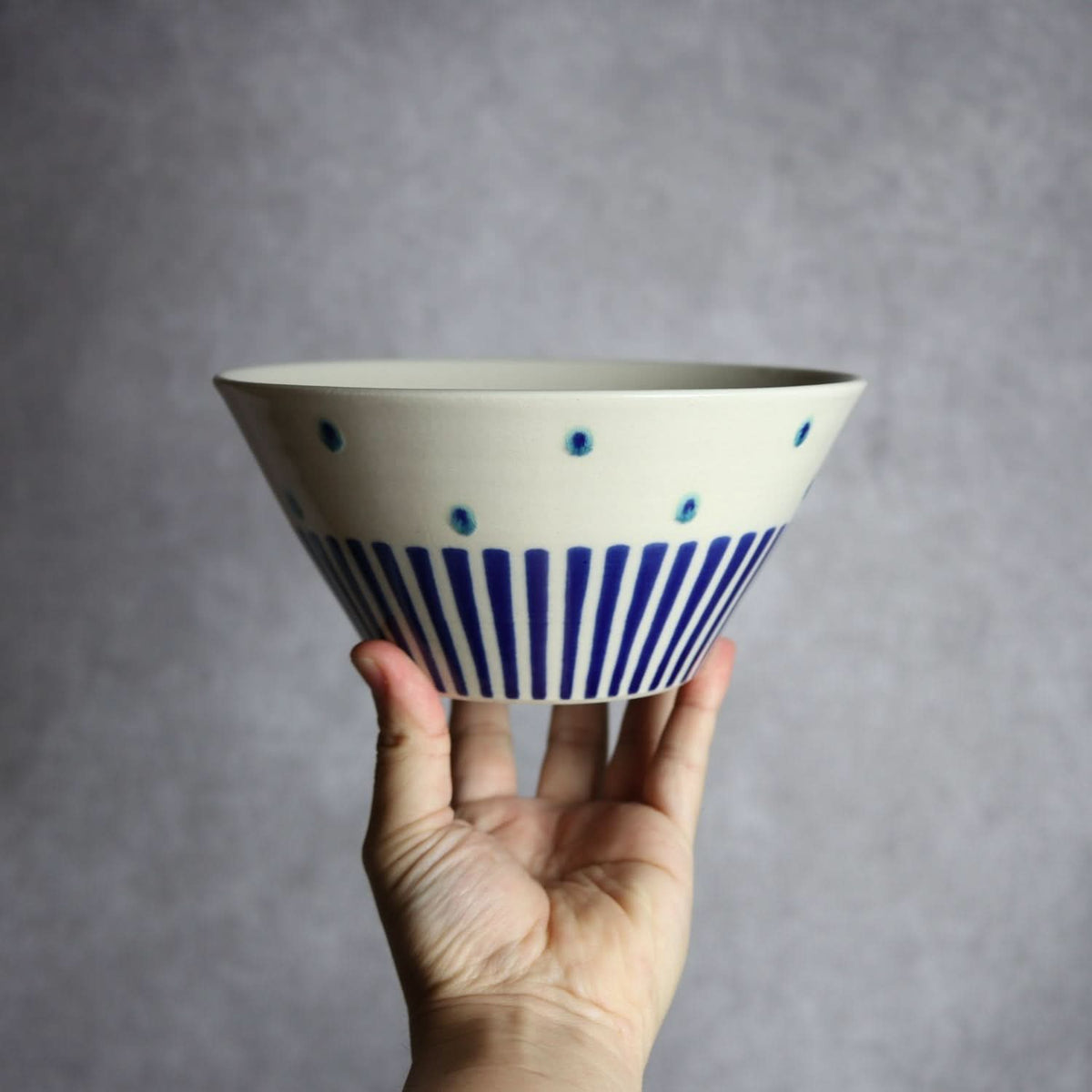 どんぶり 呉須釉 ストライプ やちむん 陶器 高江洲陶磁器 やちむん 陶器.