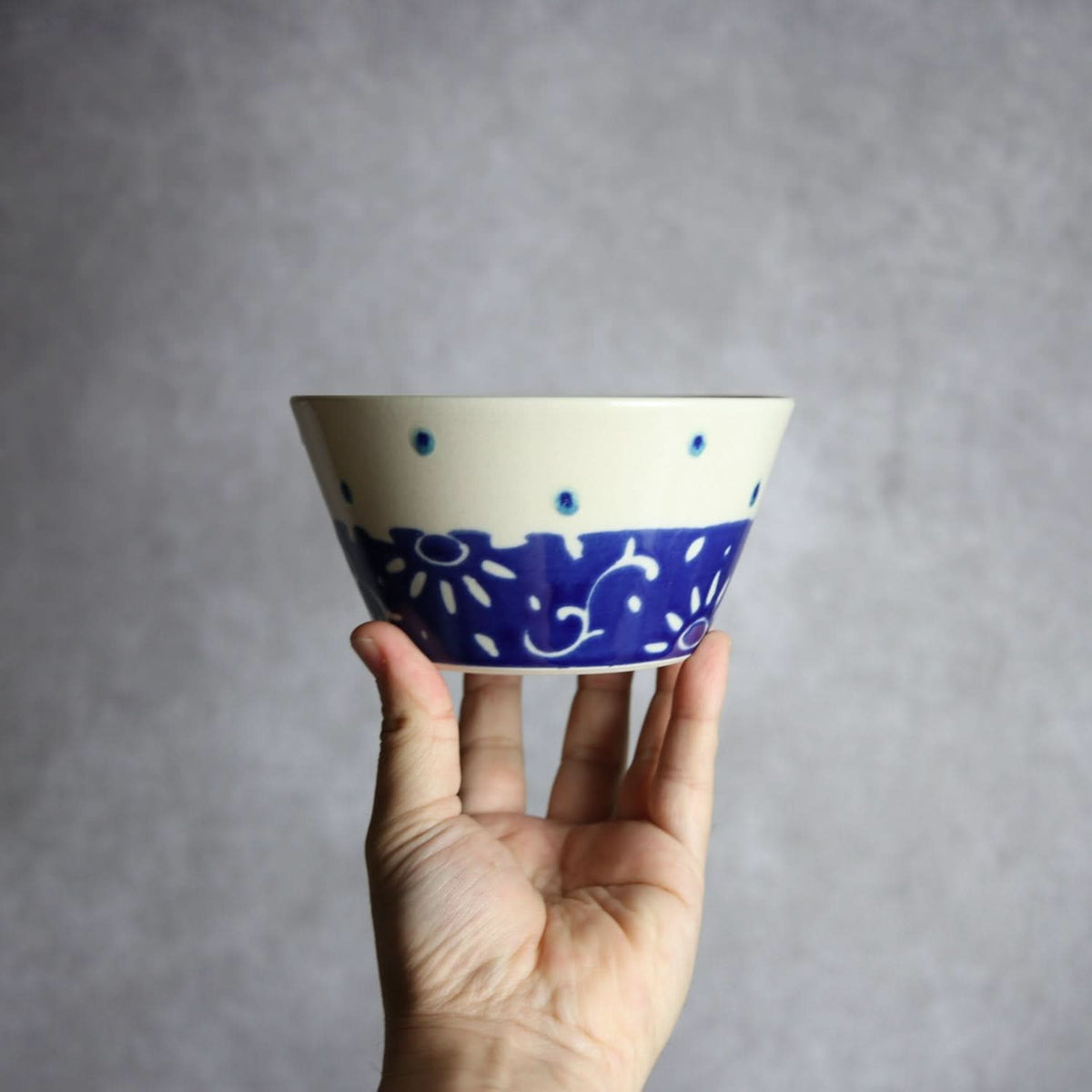 ボウル 呉須釉 唐草 やちむん 陶器 高江洲陶磁器 やちむん 陶器.
