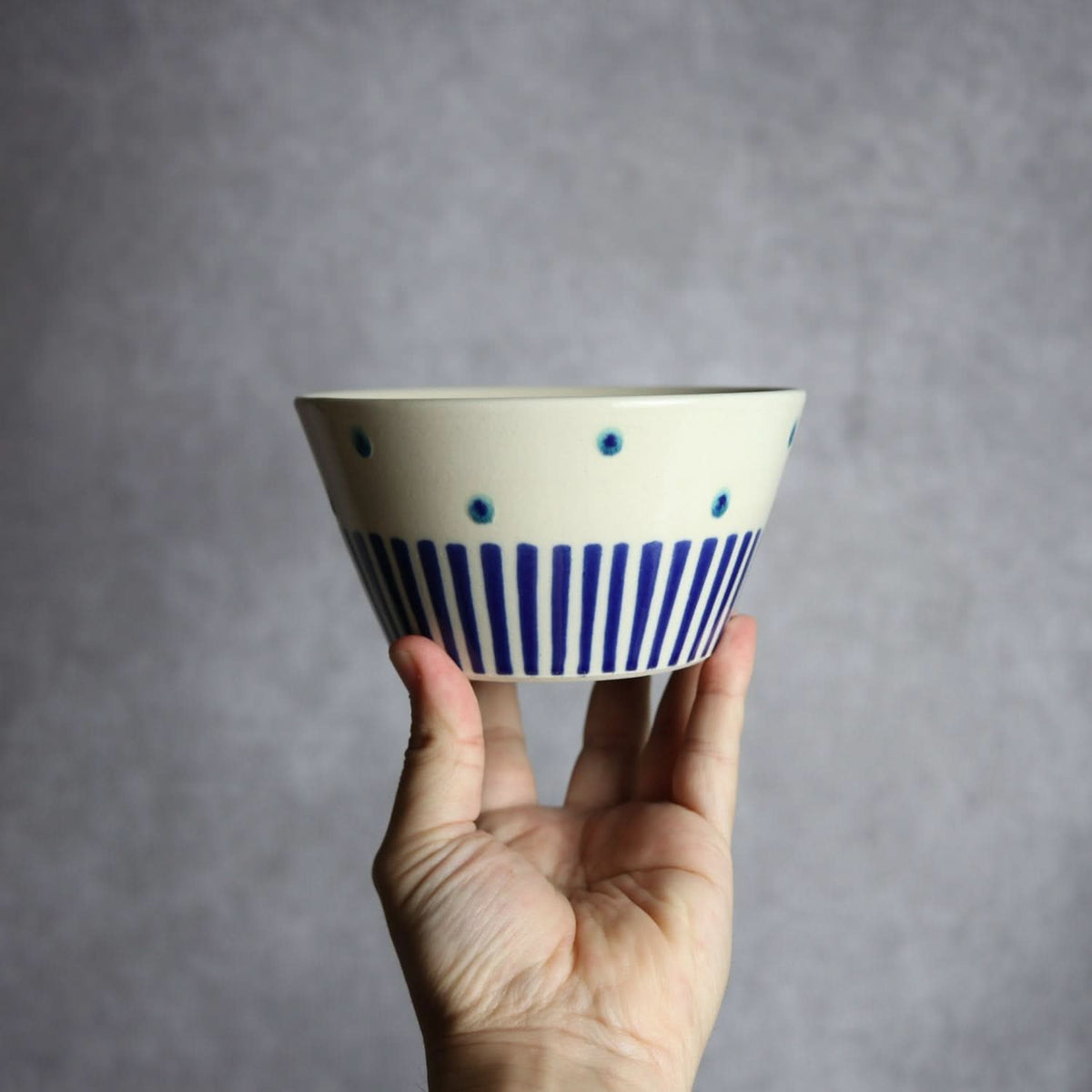 ボウル 呉須釉 ストライプ やちむん 陶器 高江洲陶磁器 やちむん 陶器.