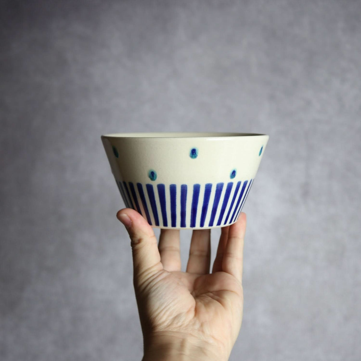 ボウル 呉須釉 ストライプ やちむん 陶器 高江洲陶磁器 やちむん 陶器.