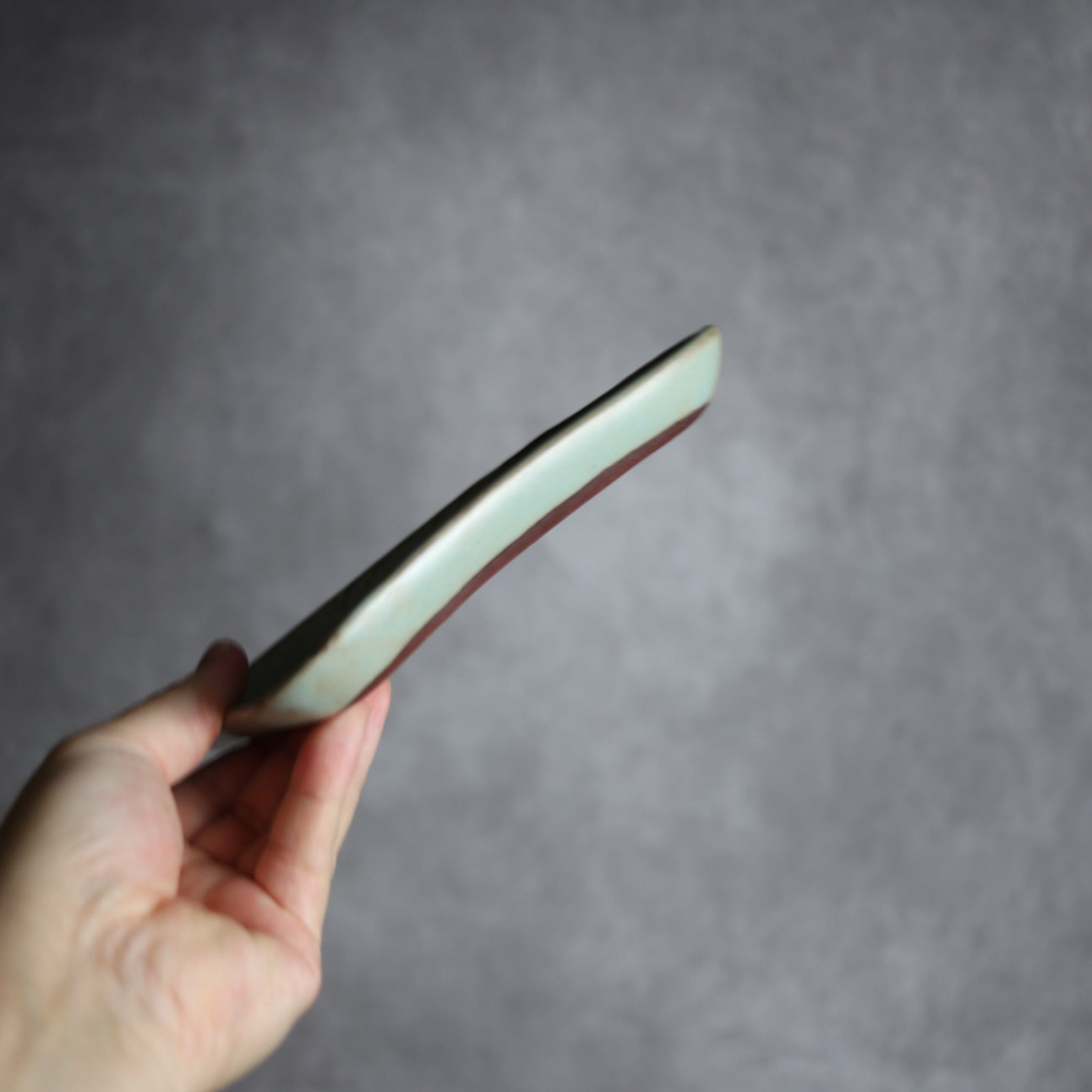 スクエアプレート1 アンティークブルー ヘリンボーン柄 やちむん 陶器 cerca やちむん 陶器.