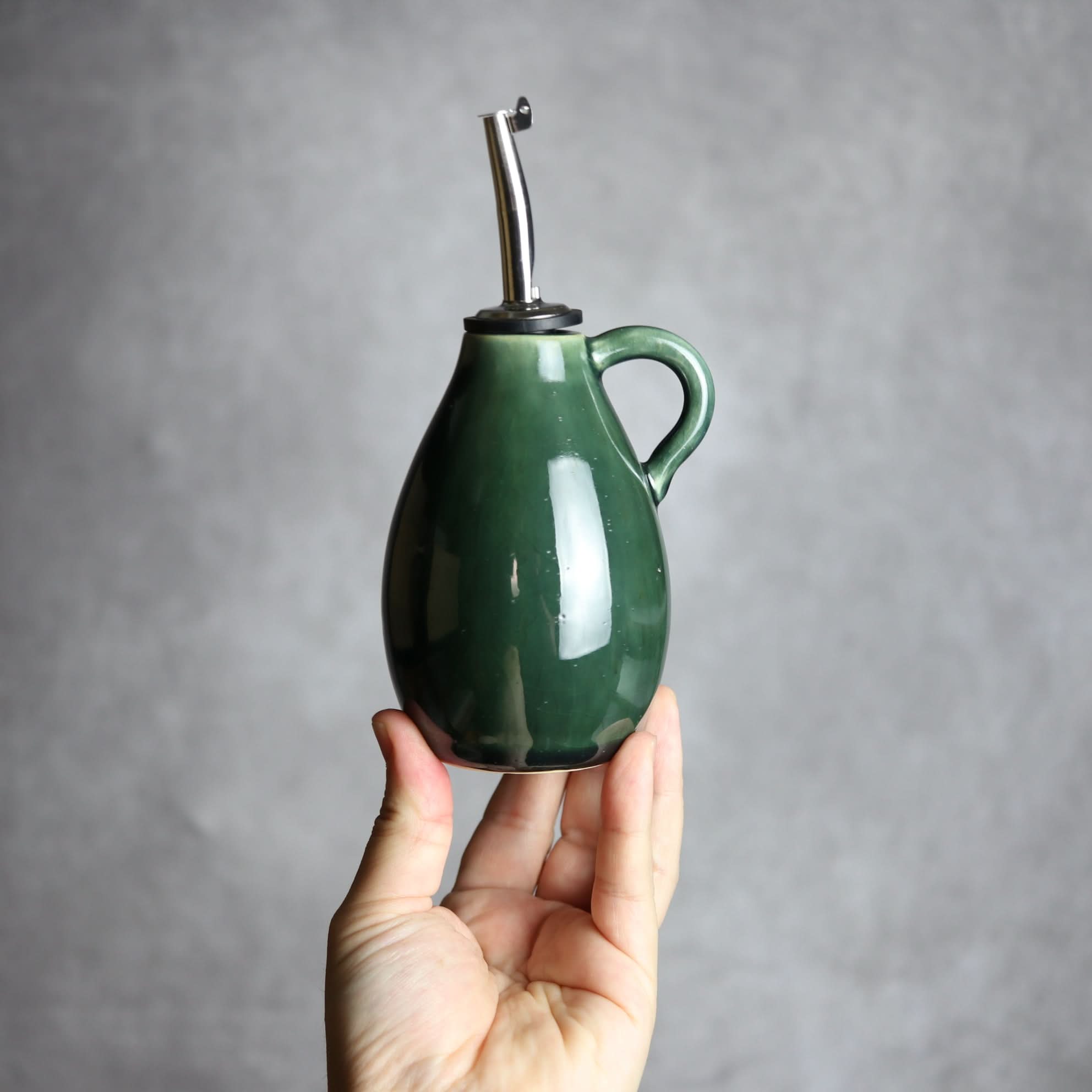オイルポット1 ダークグリーン やちむん 陶器 cerca やちむん 陶器.