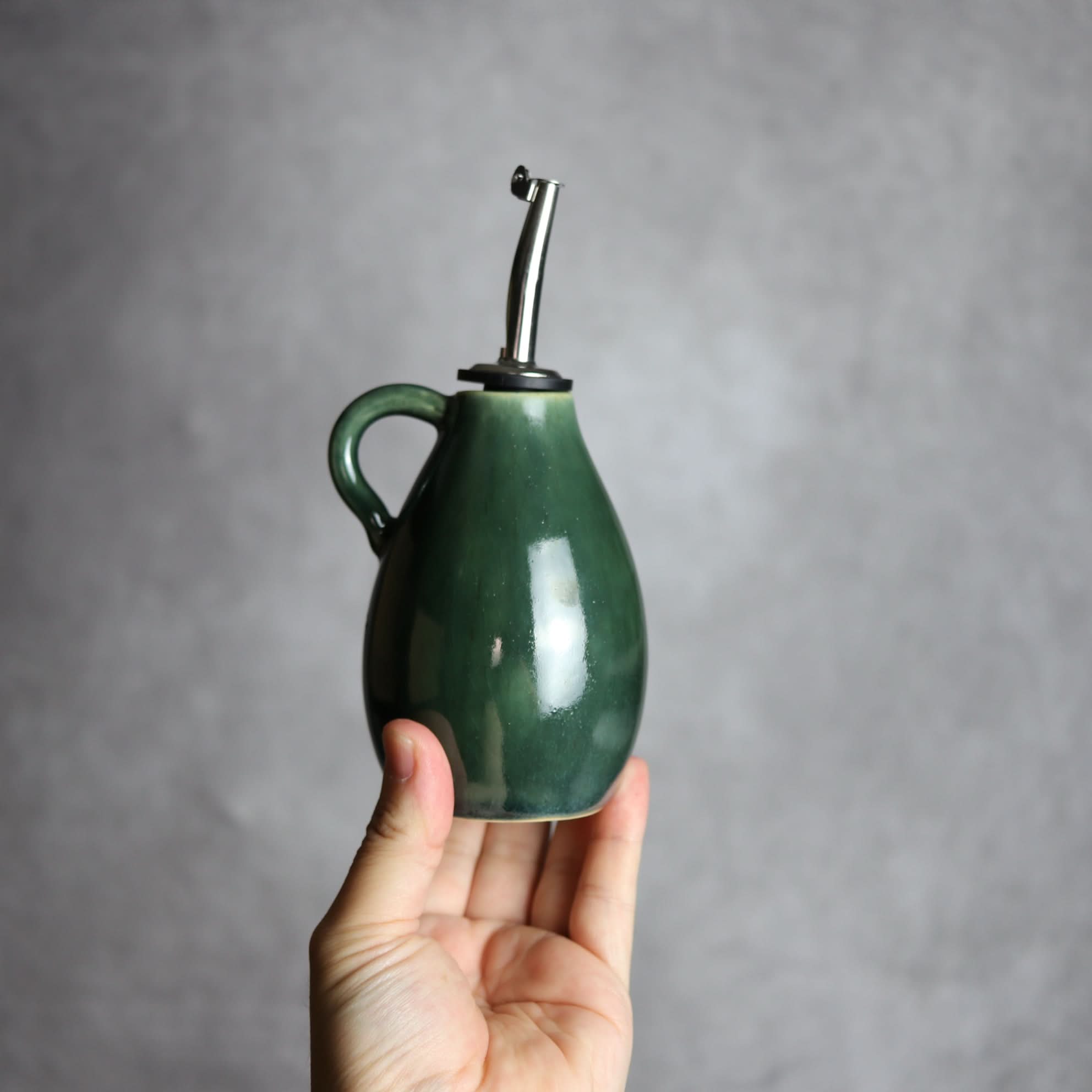 オイルポット1 ダークグリーン やちむん 陶器 cerca やちむん 陶器.