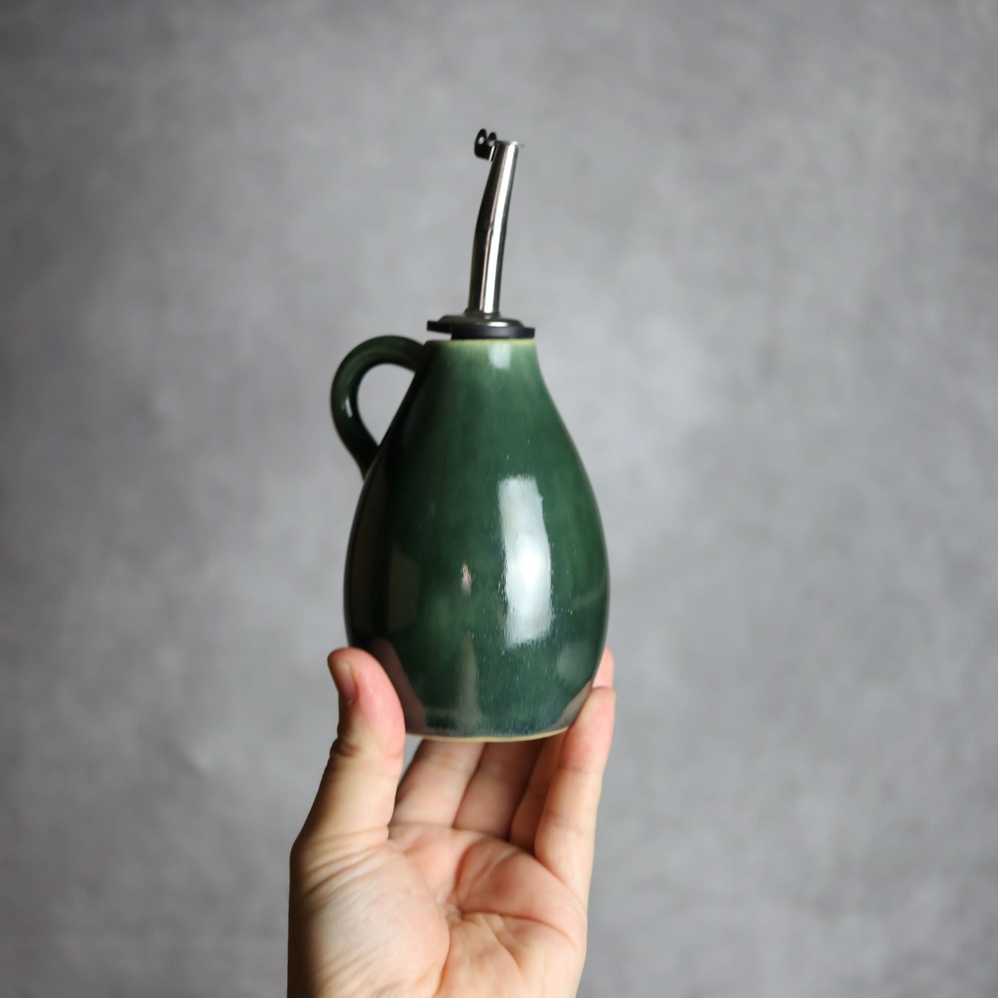オイルポット1 ダークグリーン やちむん 陶器 cerca やちむん 陶器.