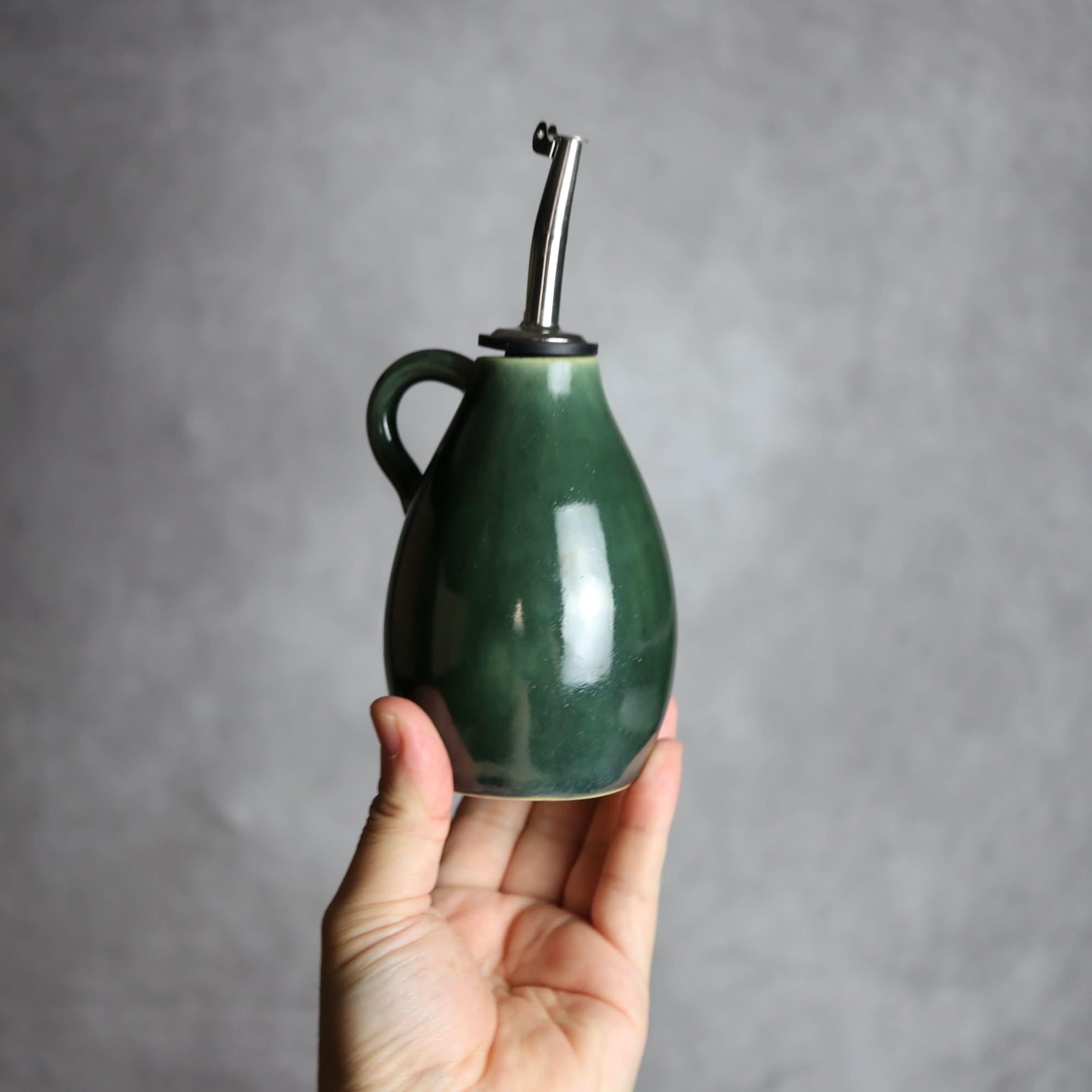 オイルポット1 ダークグリーン やちむん 陶器 cerca やちむん 陶器.