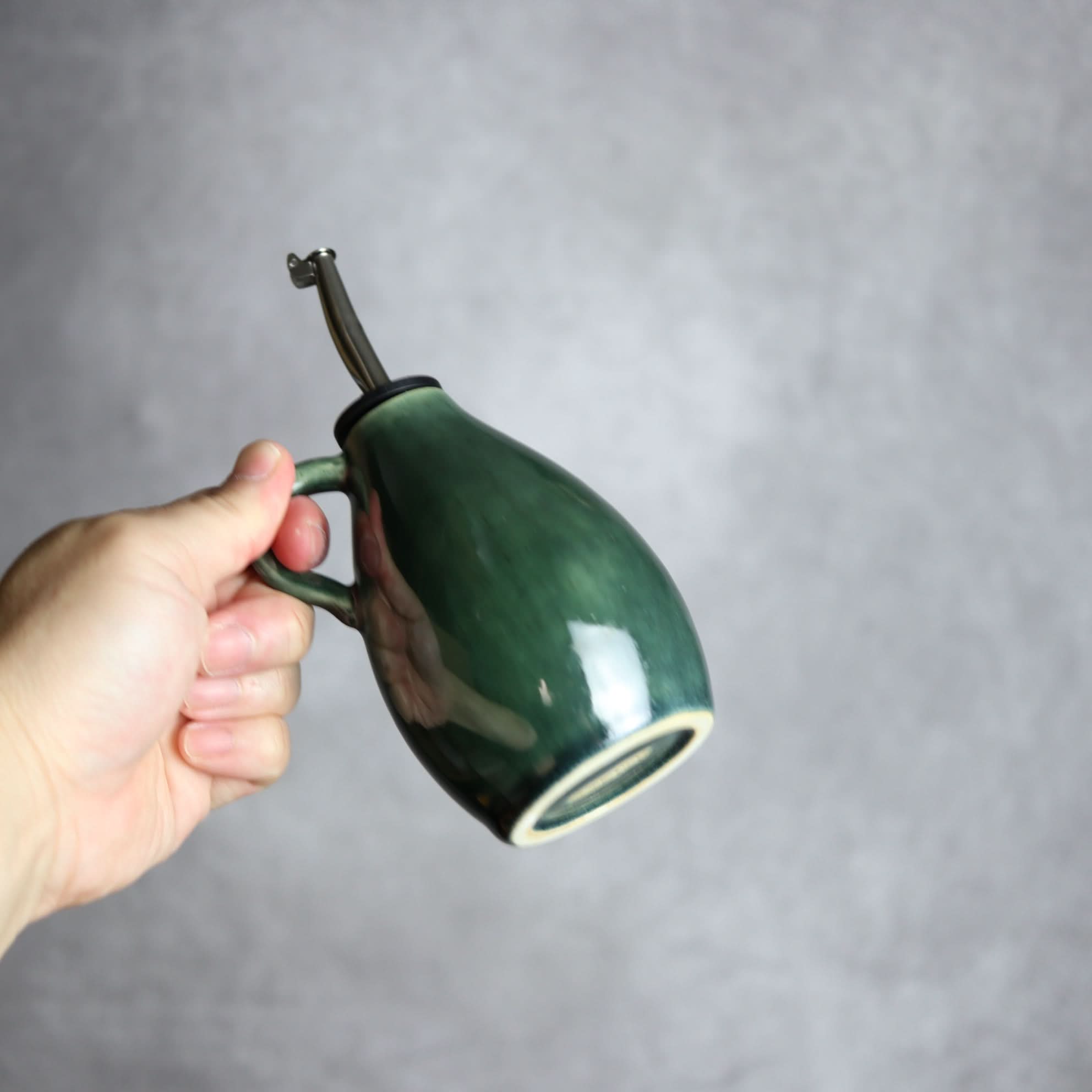 オイルポット1 ダークグリーン やちむん 陶器 cerca やちむん 陶器.