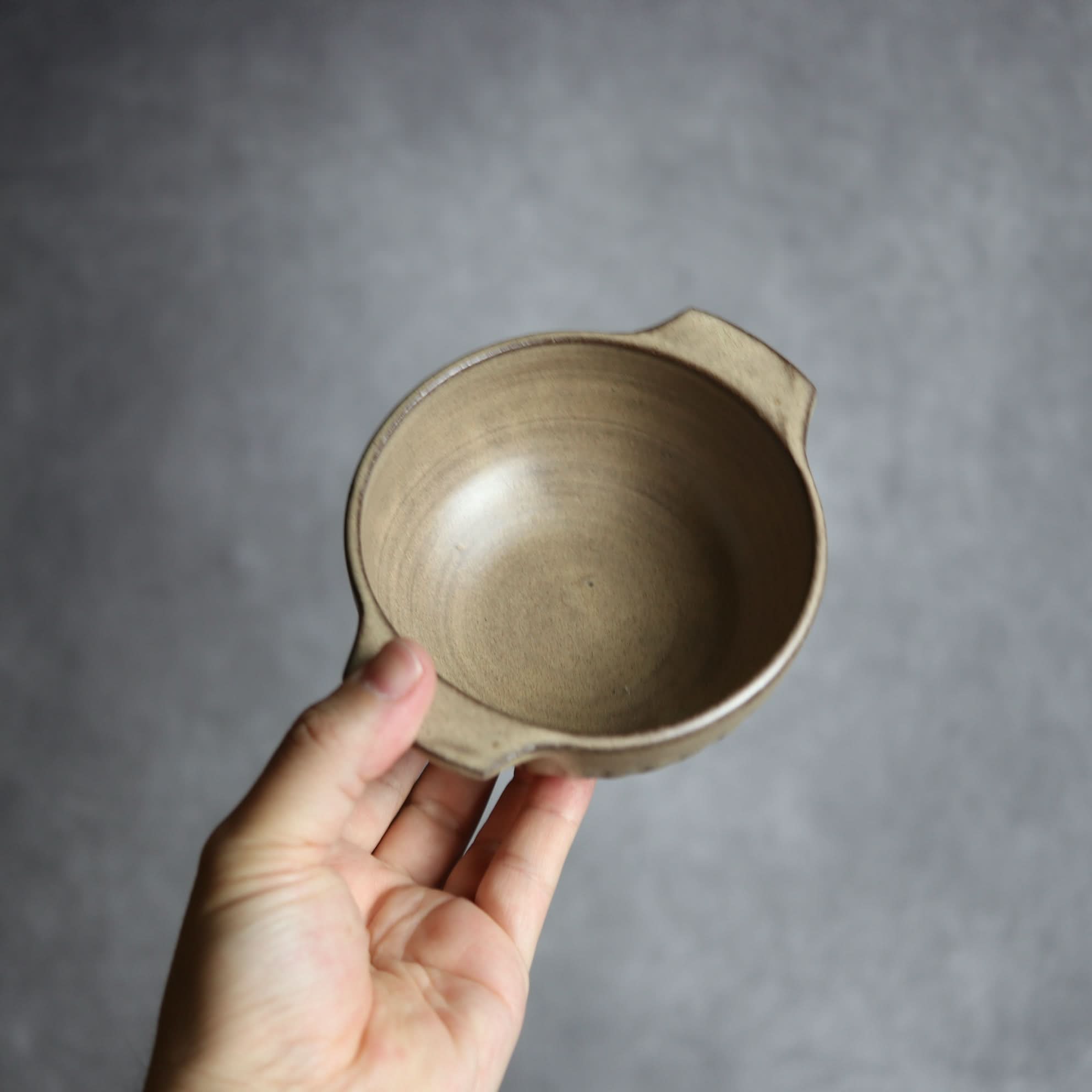 スープボウル1 サンドベージュ 縞 小 やちむん 陶器 cerca やちむん 陶器.