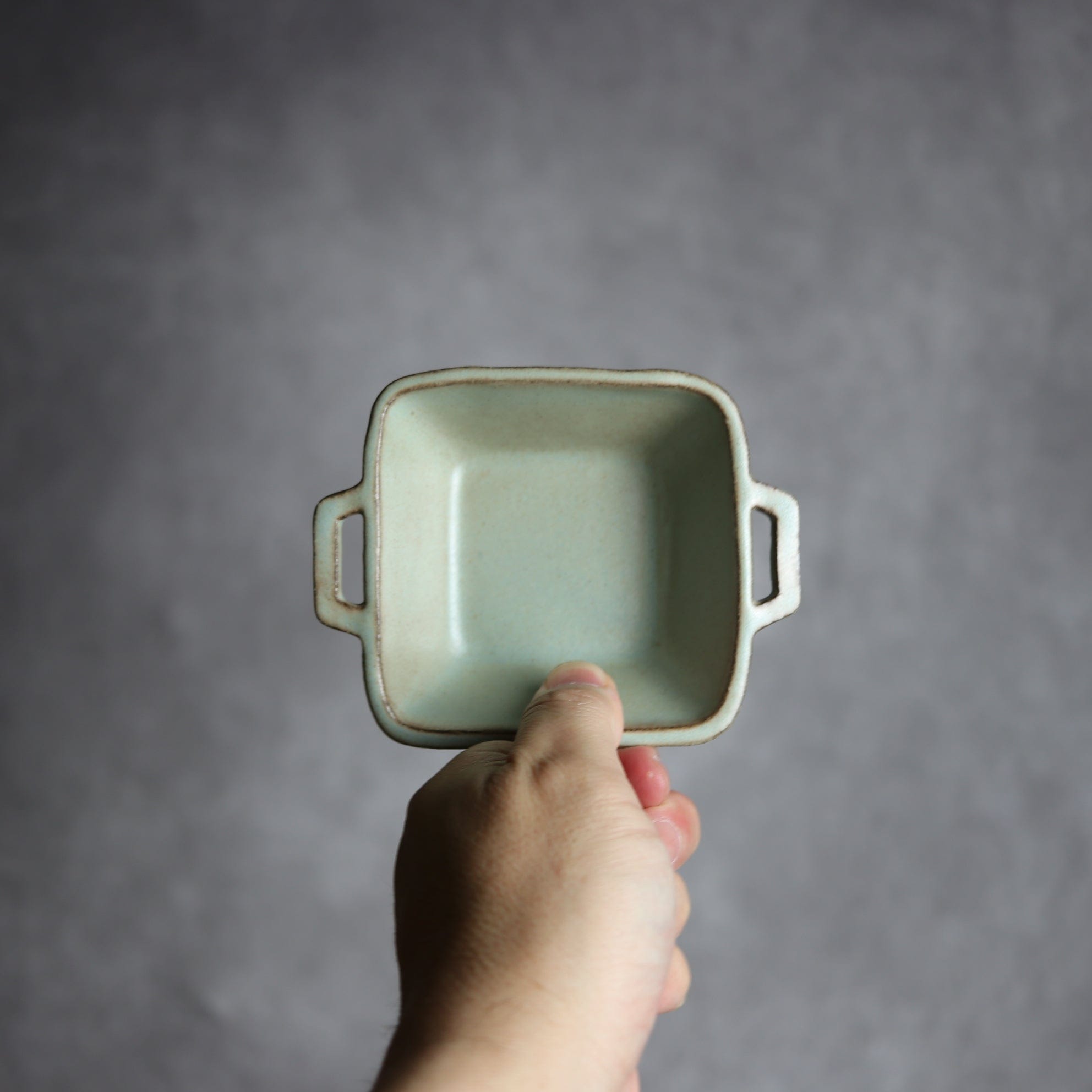 豆角鉢1 アンティークブルー 把手付 やちむん 陶器 cerca やちむん 陶器.