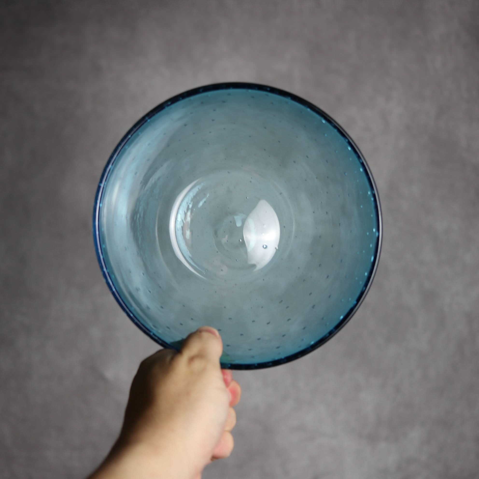 気泡ボウル 小 水色 琉球ガラス ガラス工房清天 琉球ガラス.