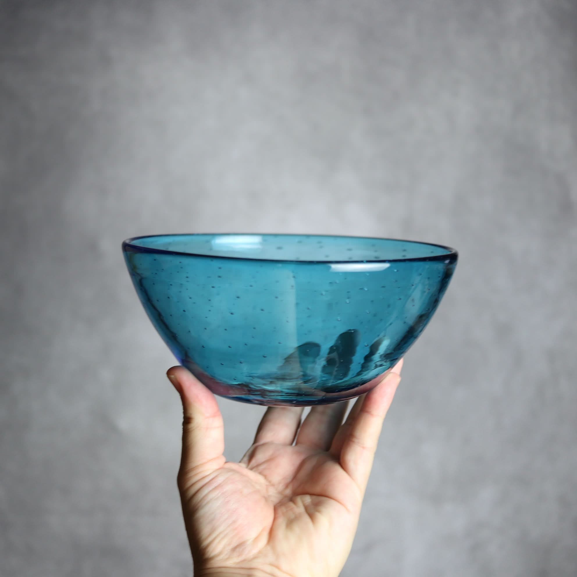 気泡ボウル 小 水色 琉球ガラス ガラス工房清天 琉球ガラス.