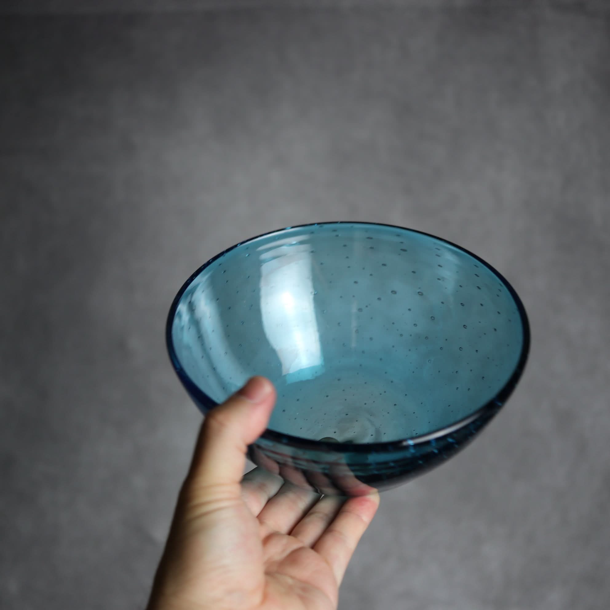 気泡ボウル 小 水色 琉球ガラス ガラス工房清天 琉球ガラス.