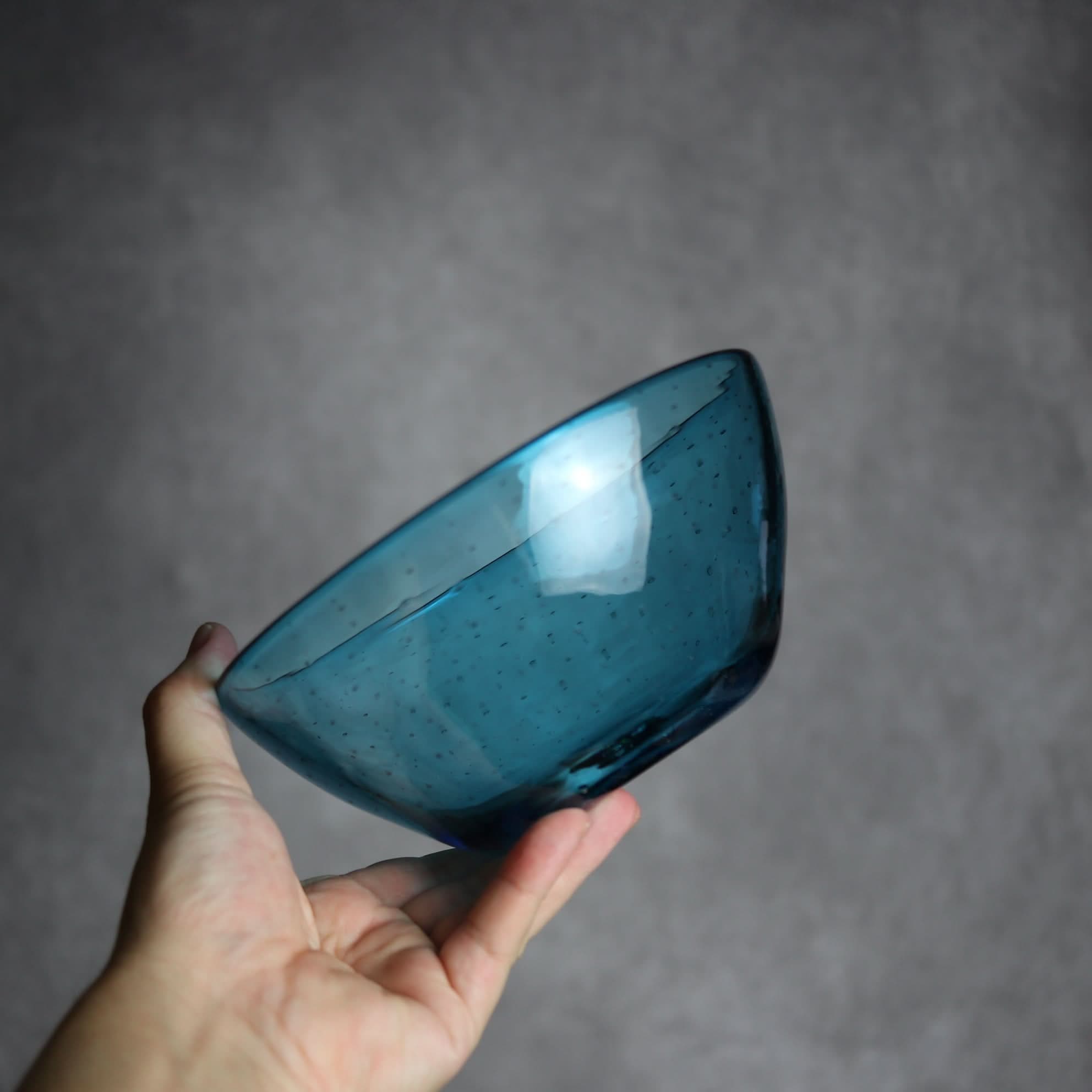 気泡ボウル 小 水色 琉球ガラス ガラス工房清天 琉球ガラス.