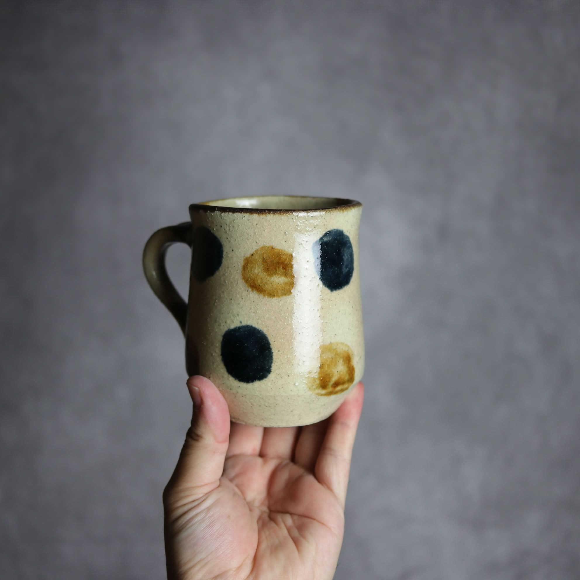 筒マグ 大1 飴 呉須 点打 やちむん 陶器 北窯 松田共司工房 やちむん 陶器.