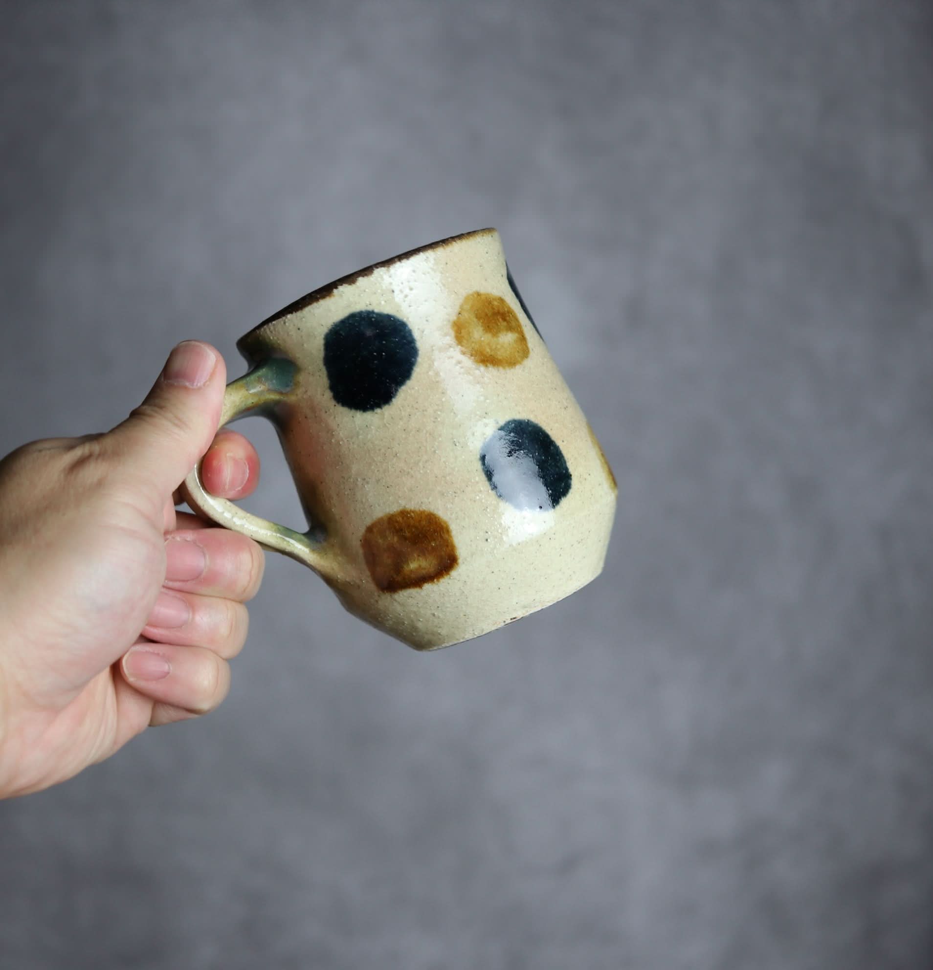 筒マグ 大1 飴 呉須 点打 やちむん 陶器 北窯 松田共司工房 やちむん 陶器.