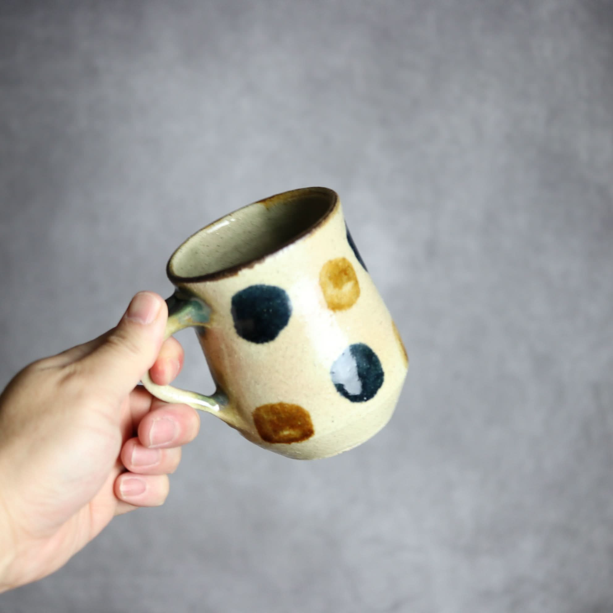 筒マグ 大1 飴 呉須 点打 やちむん 陶器 北窯 松田共司工房 やちむん 陶器.