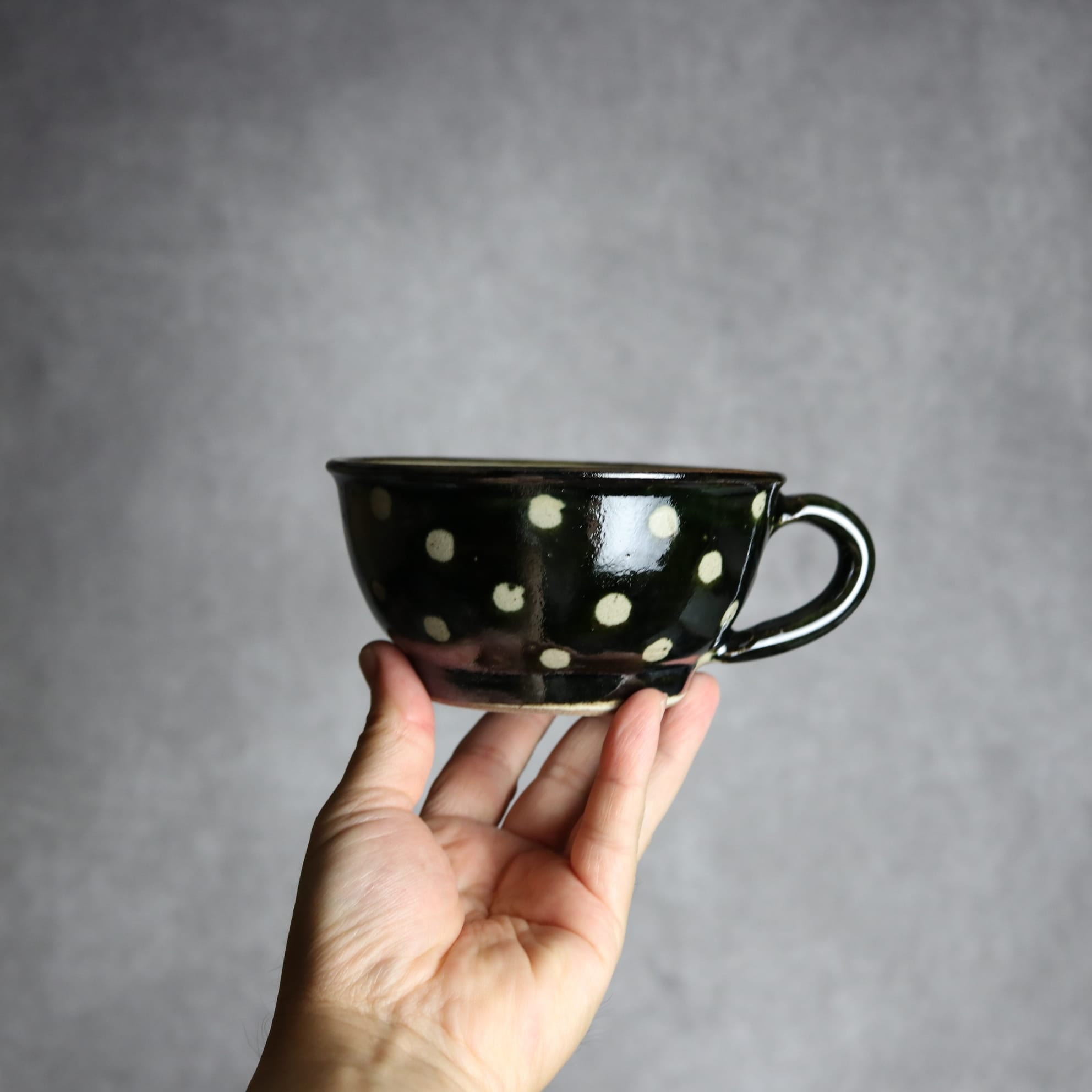 スープカップ 呉須釉 蝋抜 点打 やちむん 陶器 真南風工房
