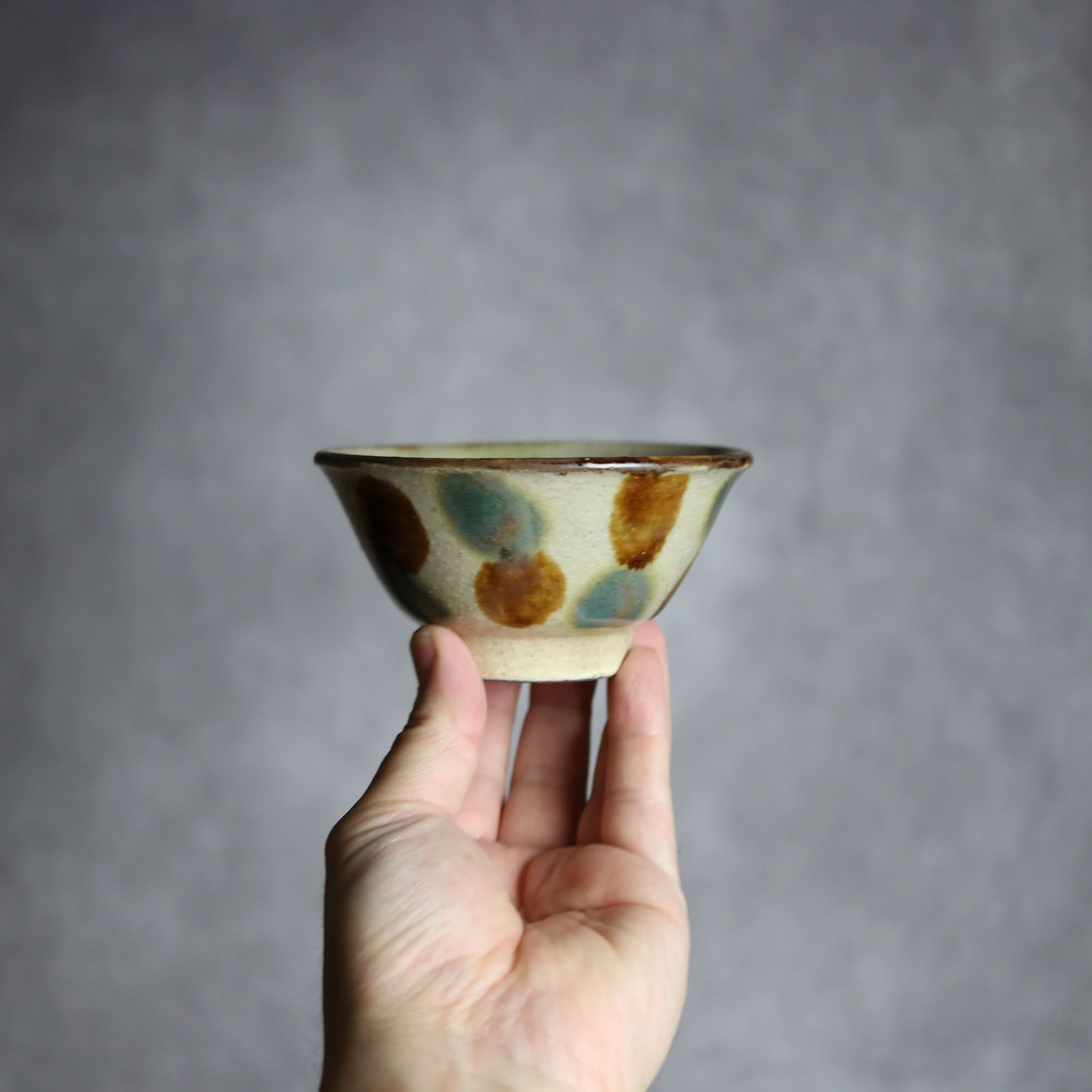 3.5寸マカイ1 三彩 点打 やちむん 陶器 北窯 松田共司工房 やちむん 陶器.