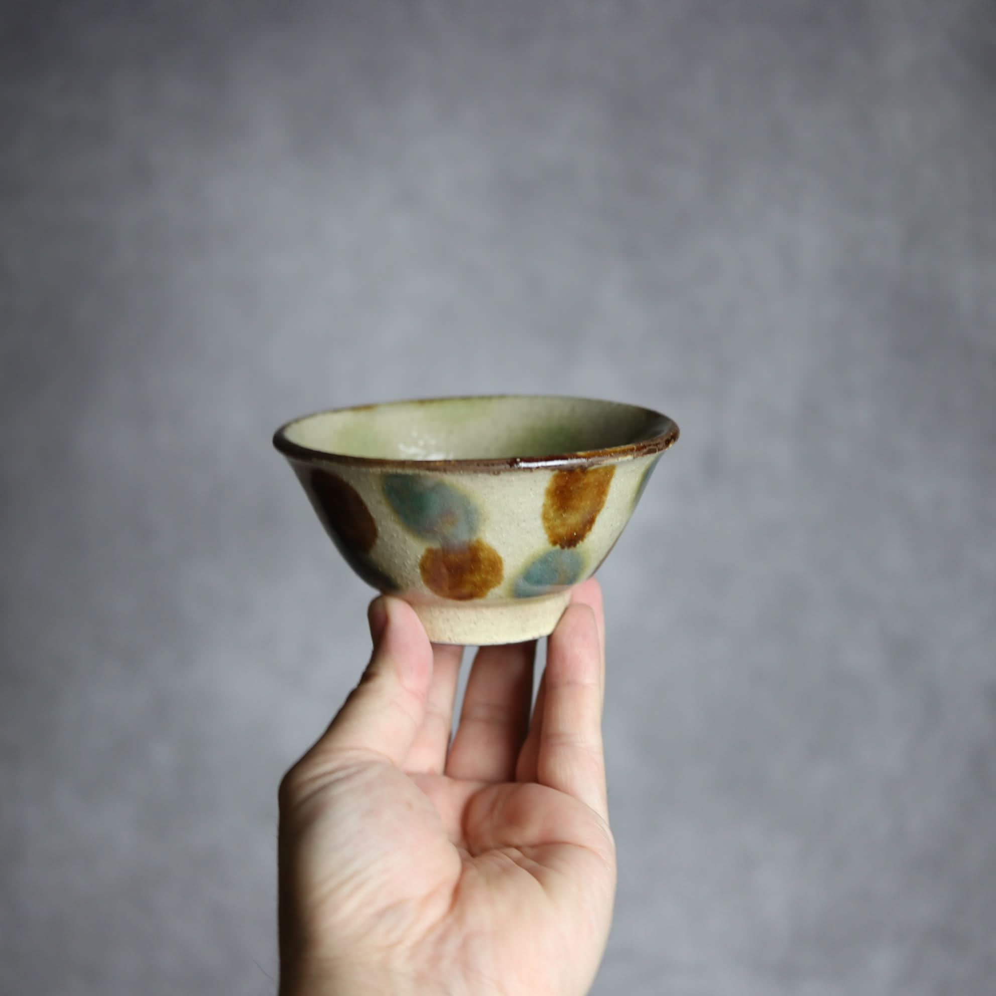 3.5寸マカイ1 三彩 点打 やちむん 陶器 北窯 松田共司工房 やちむん 陶器.