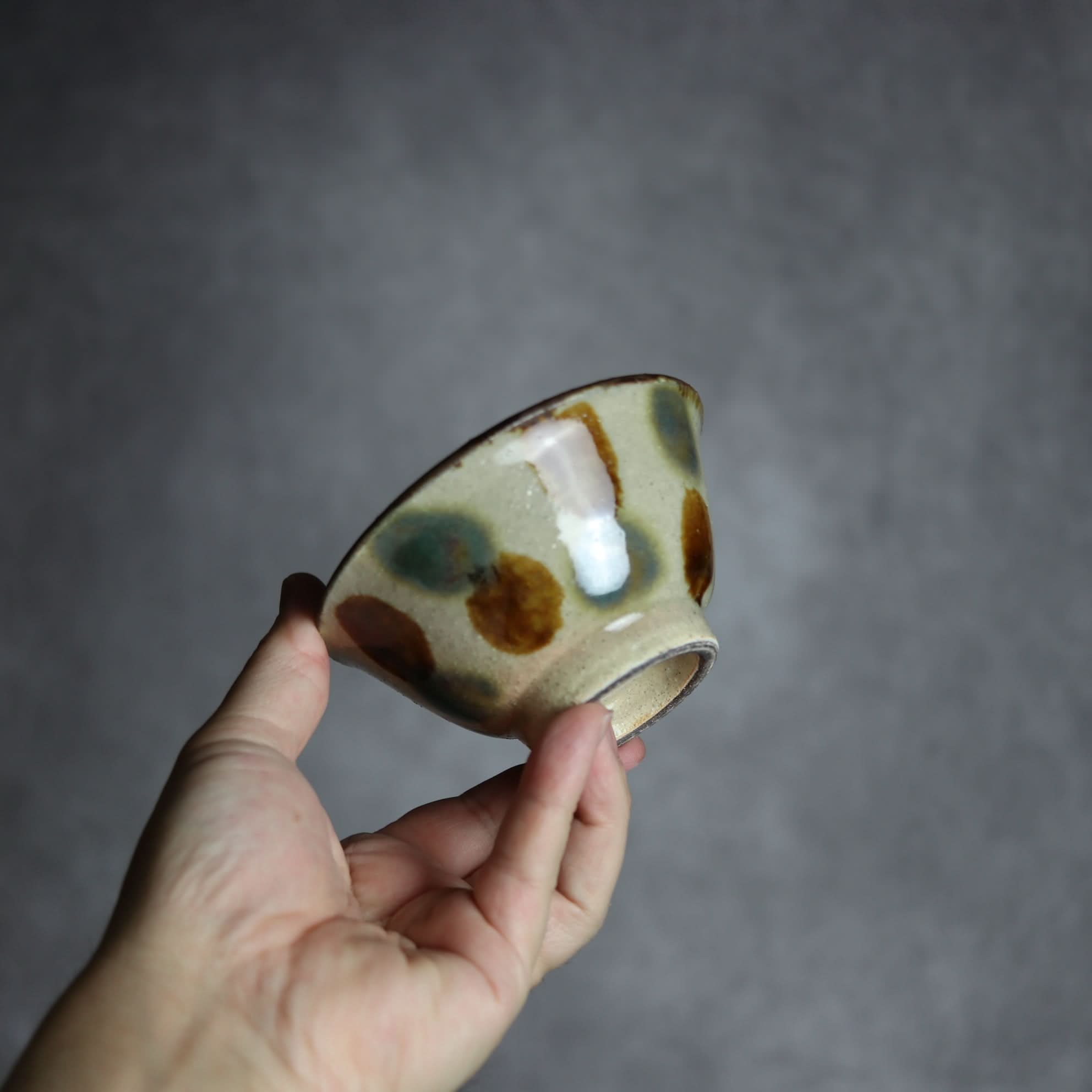 3.5寸マカイ1 三彩 点打 やちむん 陶器 北窯 松田共司工房 やちむん 陶器.