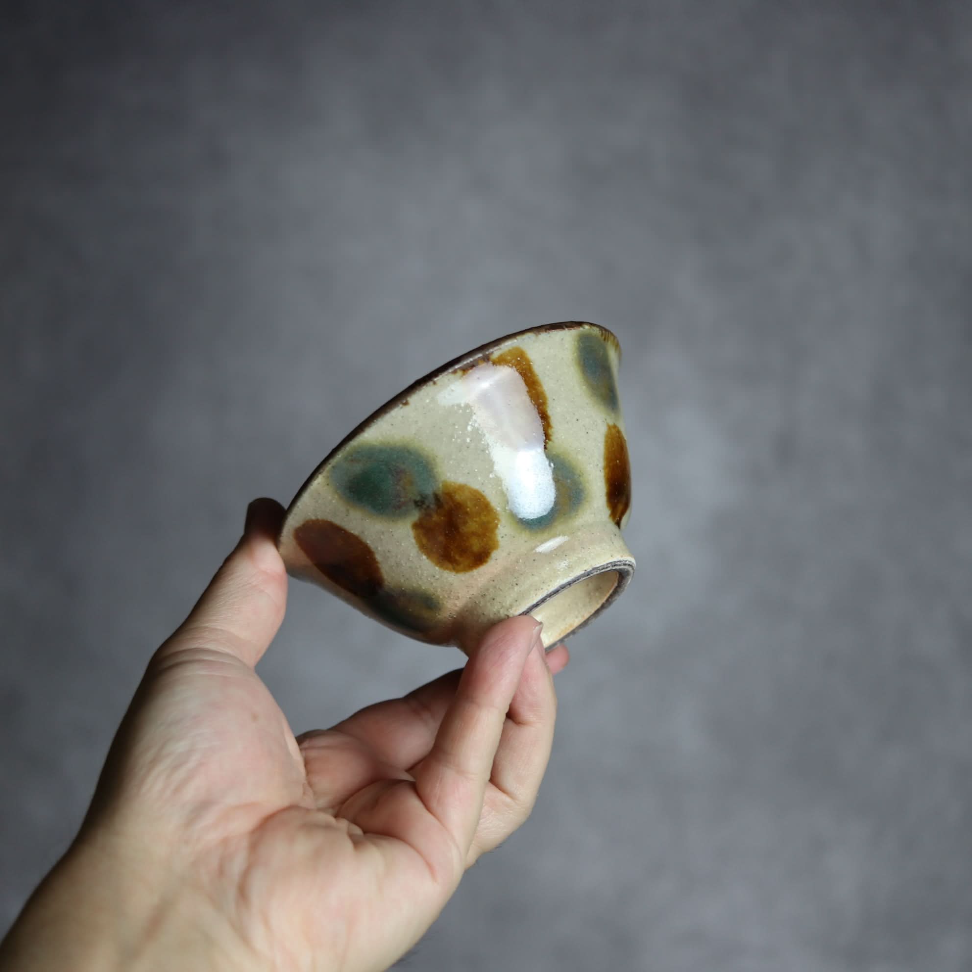 3.5寸マカイ1 三彩 点打 やちむん 陶器 北窯 松田共司工房 やちむん 陶器.