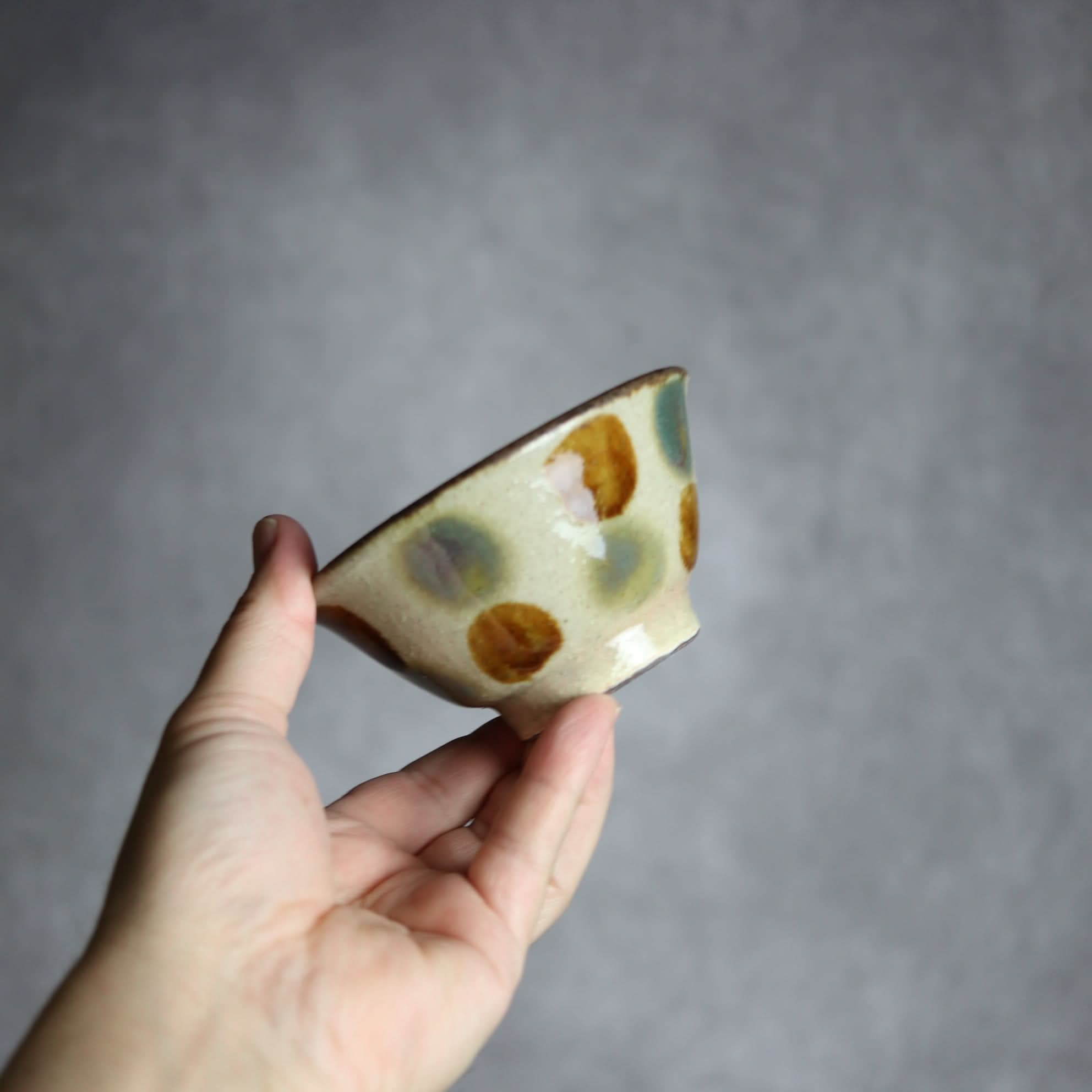 3.5寸マカイ1 三彩 点打 やちむん 陶器 北窯 松田共司工房 やちむん 陶器.