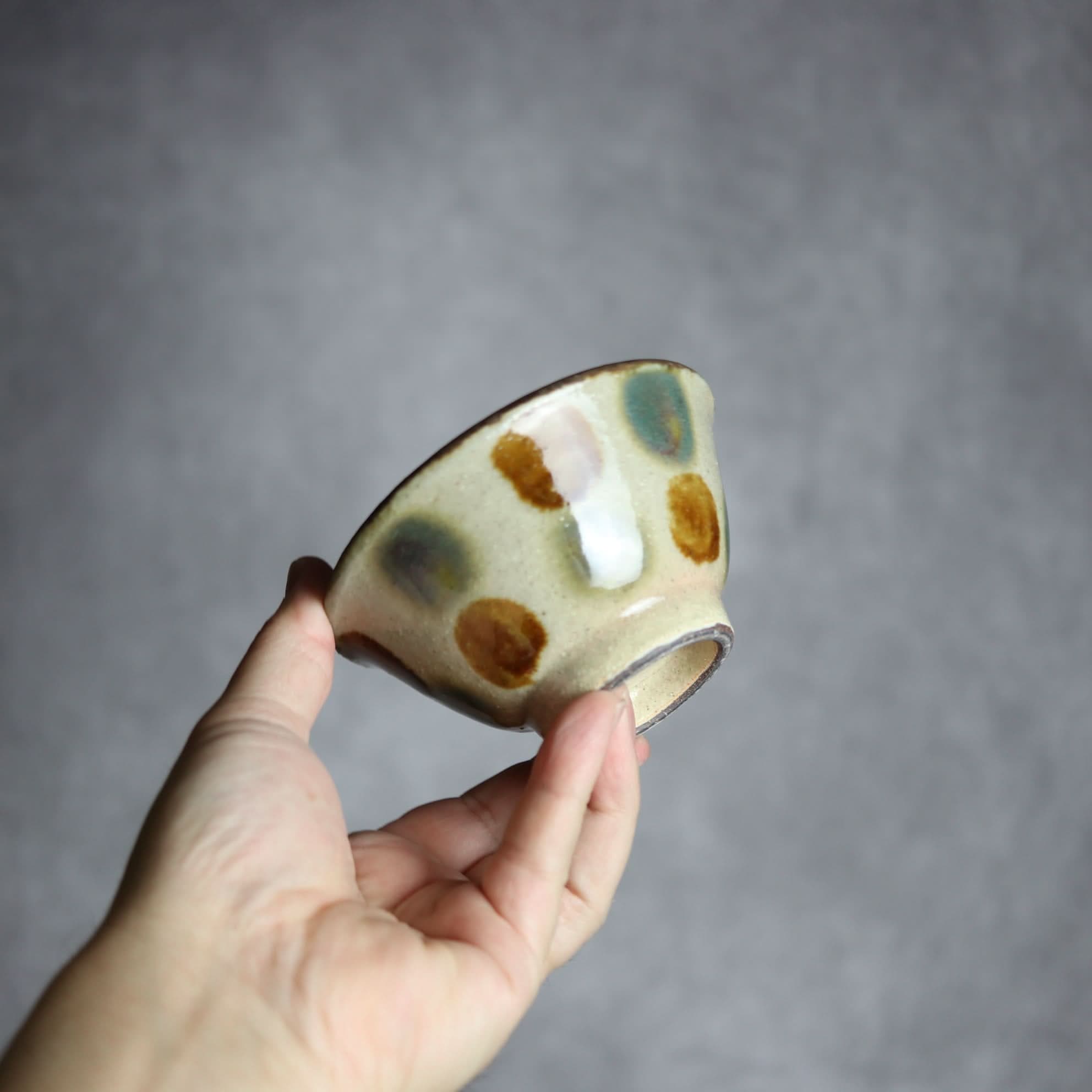 3.5寸マカイ1 三彩 点打 やちむん 陶器 北窯 松田共司工房 やちむん 陶器.