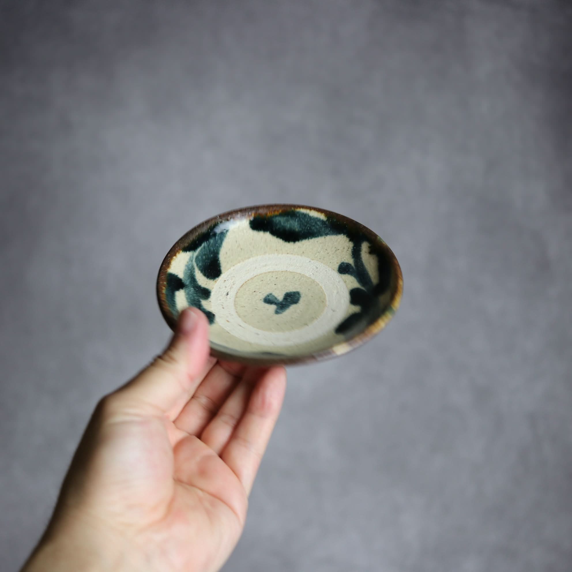 3.5寸皿2 呉須釉 唐草 やちむん 陶器 北窯 松田共司工房 やちむん 陶器.