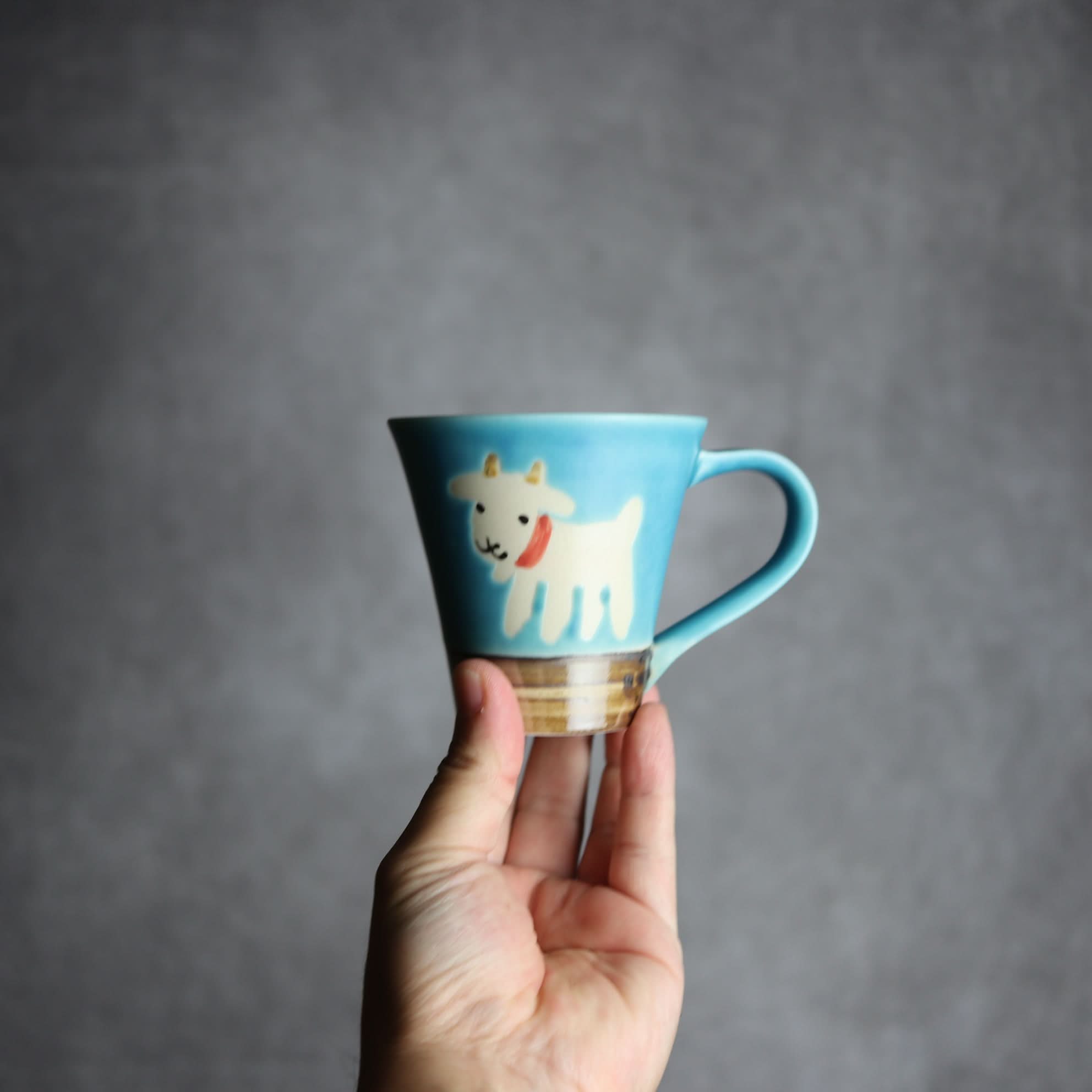 アニマルマグ ヤギ1 やちむん 陶器 atelier qucchane やちむん 陶器.