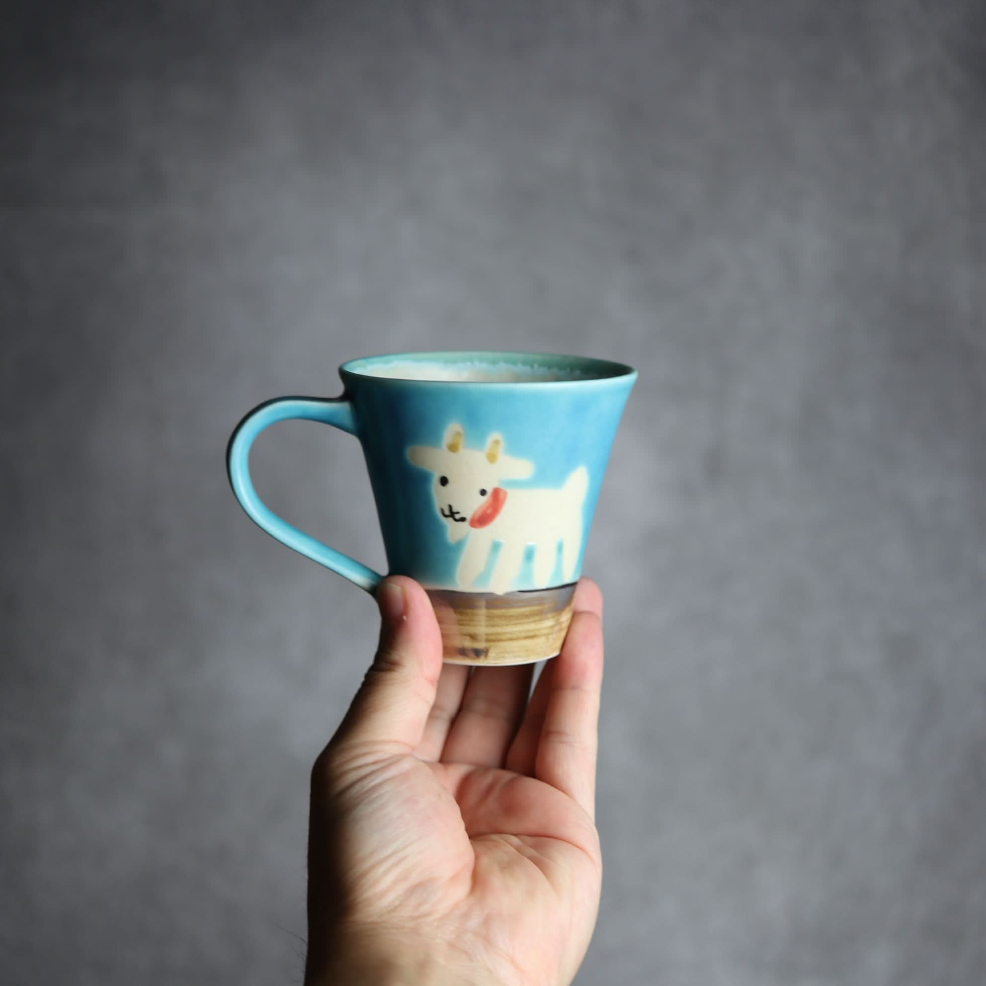 アニマルマグ ヤギ1 やちむん 陶器 atelier qucchane やちむん 陶器.