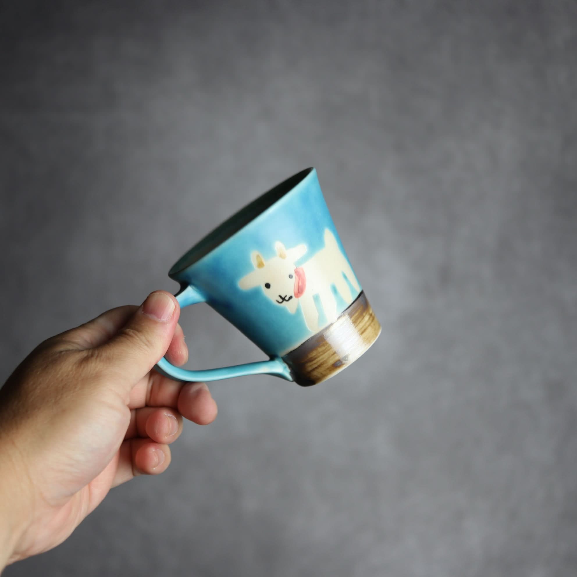 アニマルマグ ヤギ1 やちむん 陶器 atelier qucchane やちむん 陶器.