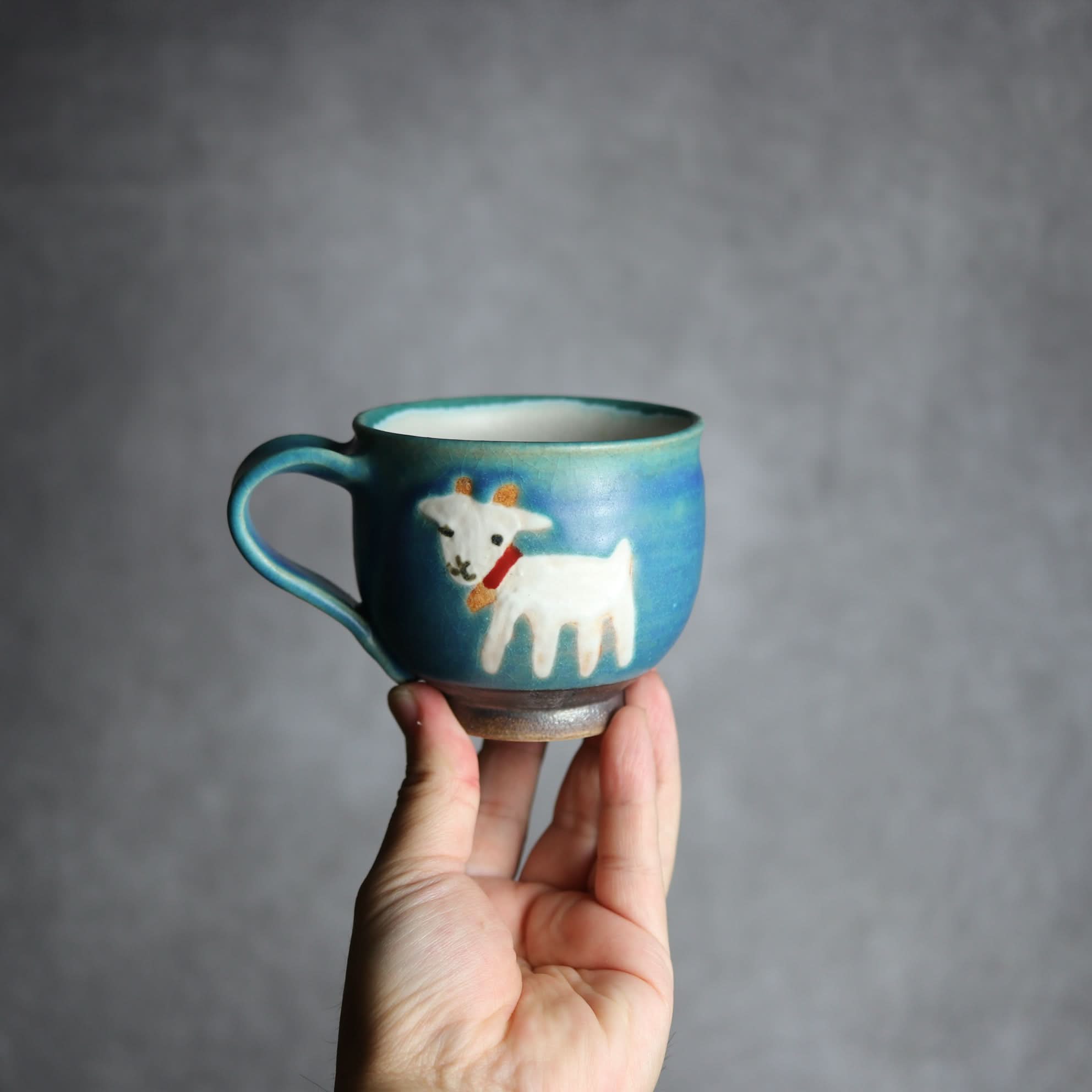 丸マグ ヤギ2 やちむん 陶器 atelier qucchane やちむん 陶器.