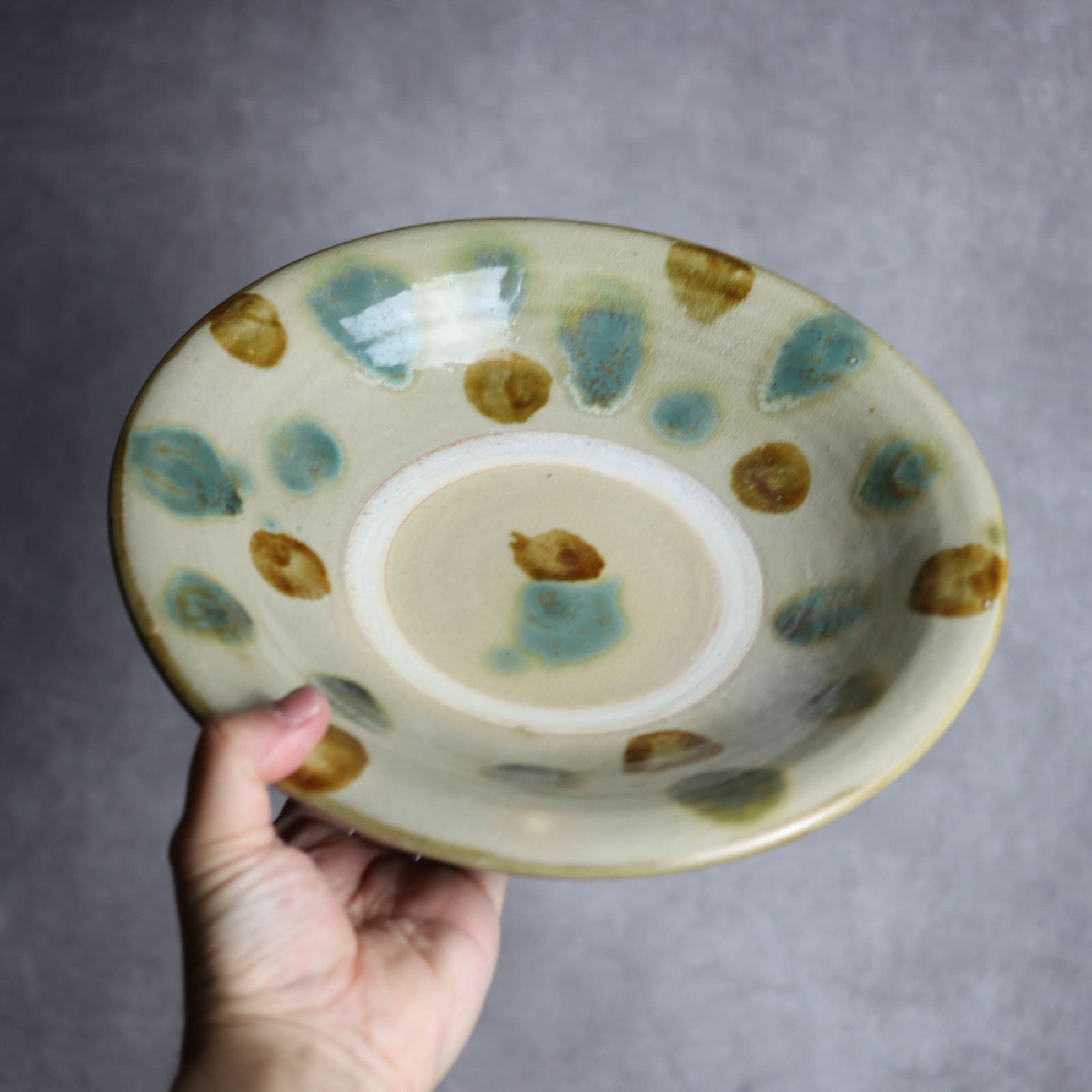 9寸皿1 三彩 点打 やちむん 陶器 北窯 松田米司工房 やちむん 陶器.