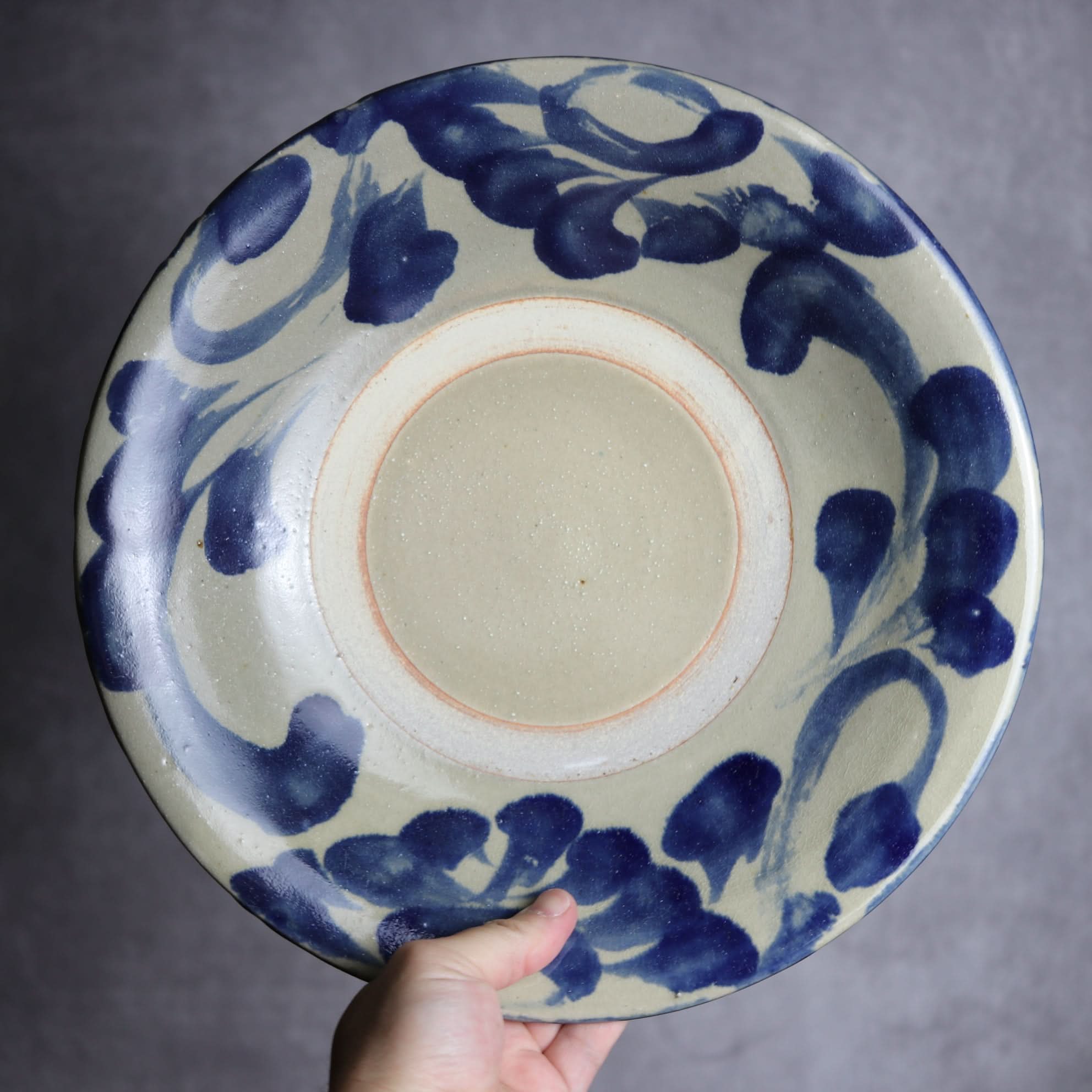 尺皿1 呉須釉 菊唐草 やちむん 陶器 北窯 松田米司工房 やちむん 陶器.