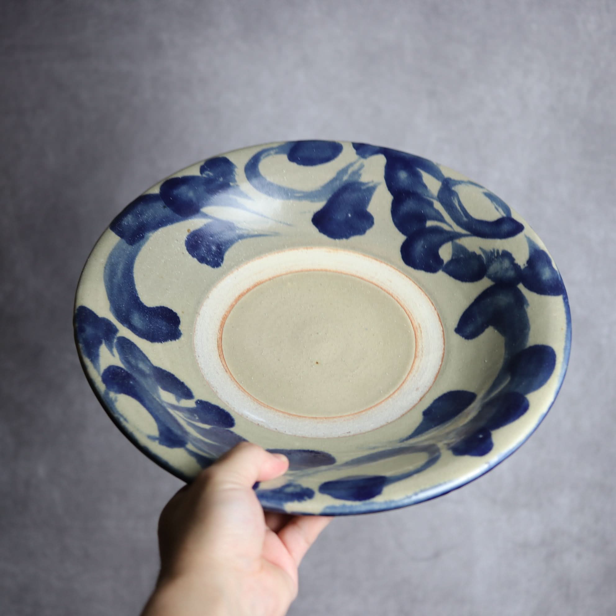 尺皿1 呉須釉 菊唐草 やちむん 陶器 北窯 松田米司工房 やちむん 陶器.