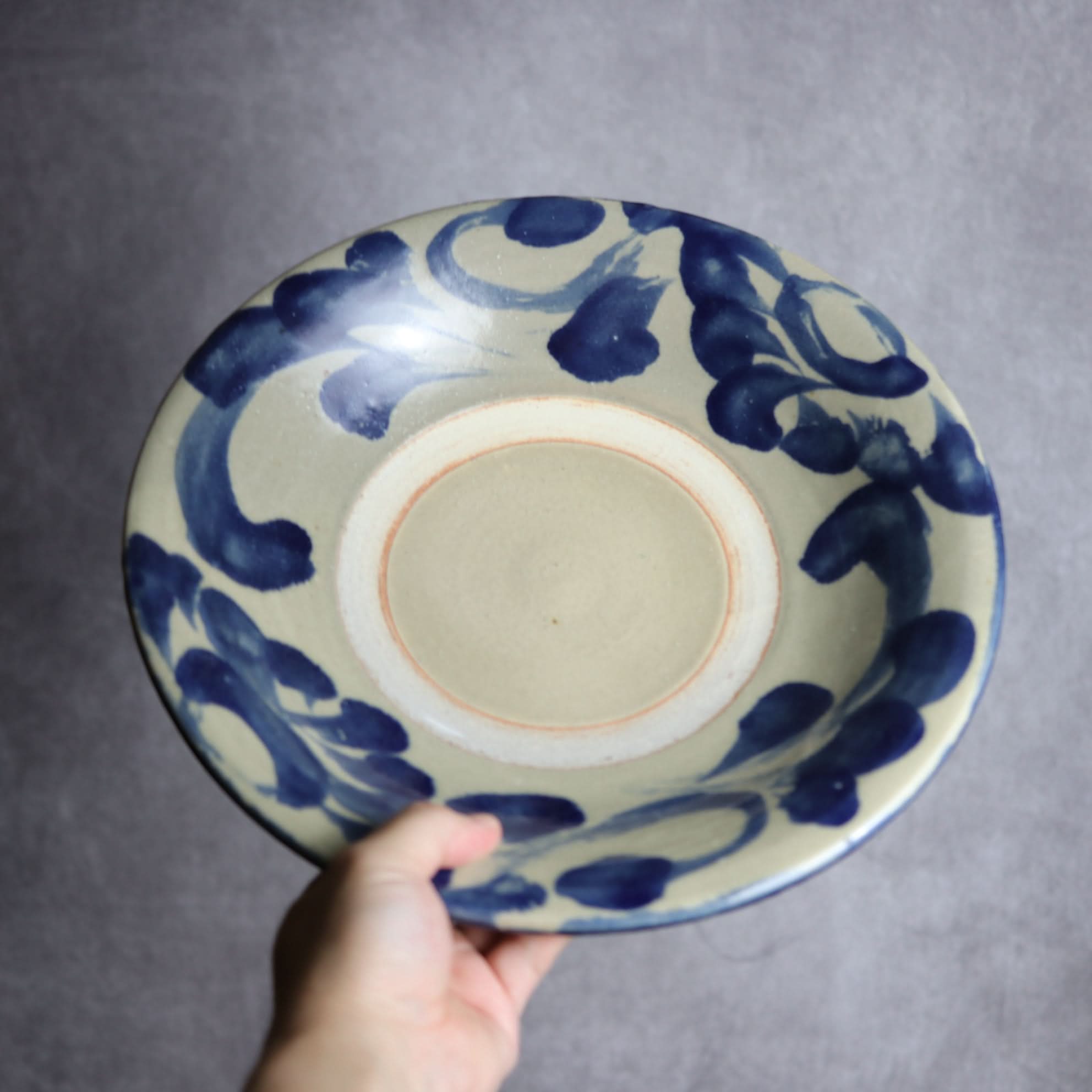 尺皿1 呉須釉 菊唐草 やちむん 陶器 北窯 松田米司工房 やちむん 陶器.
