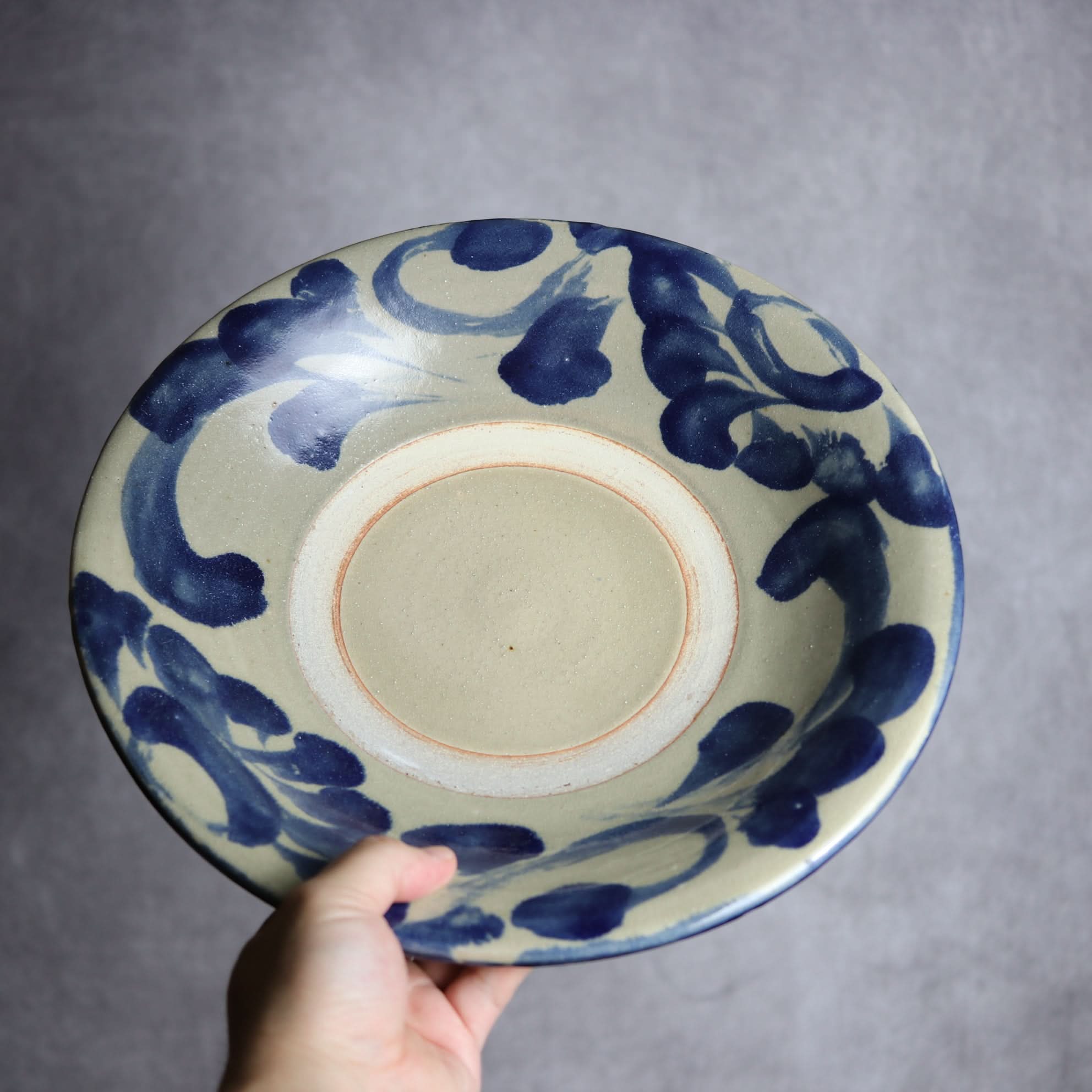 尺皿1 呉須釉 菊唐草 やちむん 陶器 北窯 松田米司工房 やちむん 陶器.