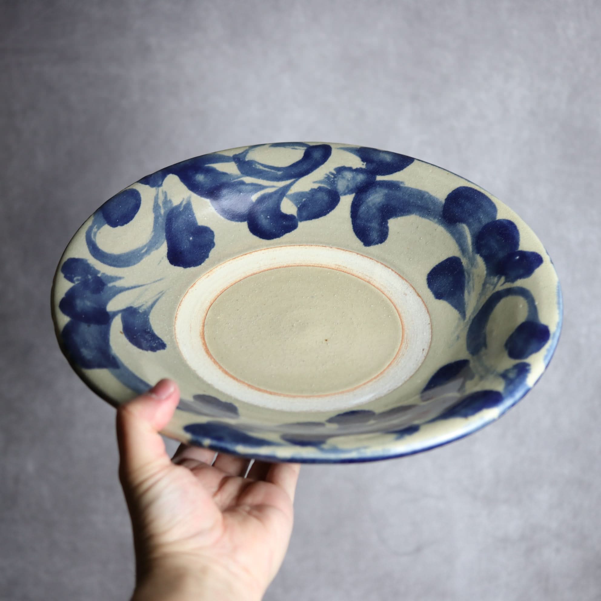 尺皿1 呉須釉 菊唐草 やちむん 陶器 北窯 松田米司工房 やちむん 陶器.