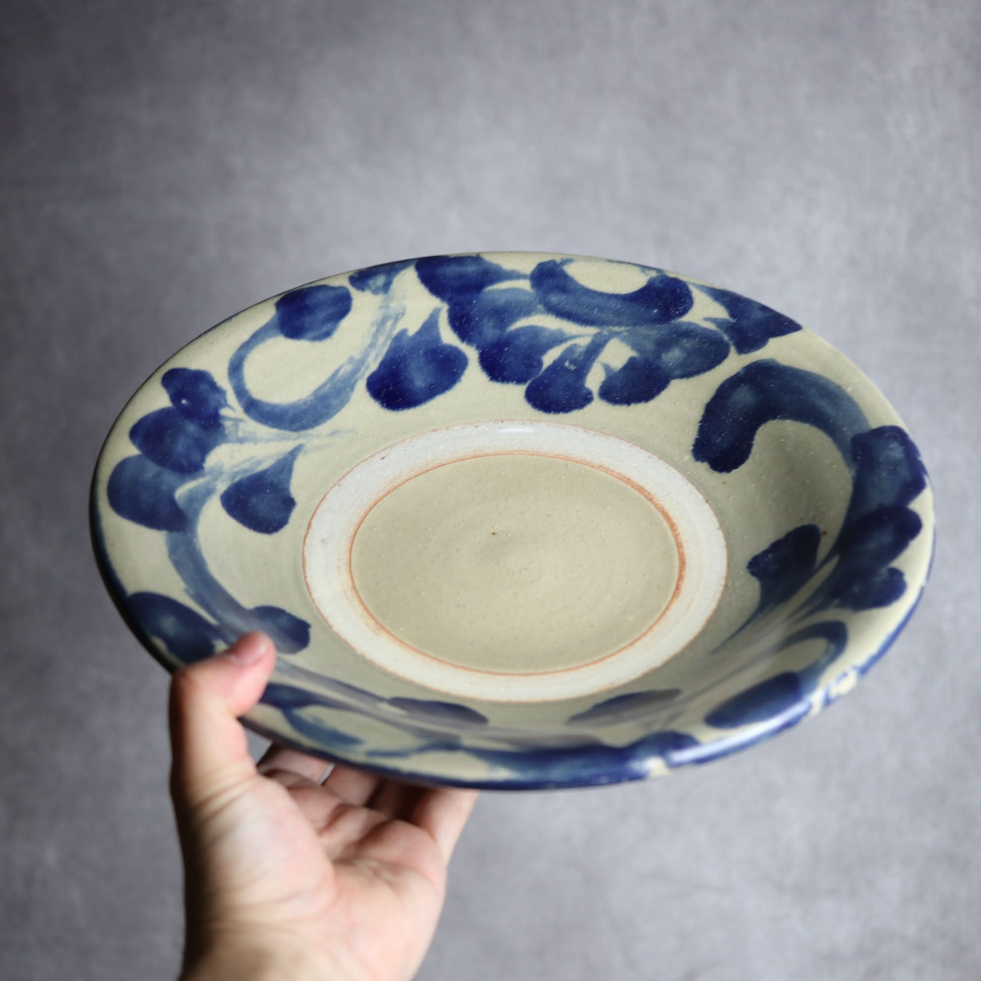 尺皿1 呉須釉 菊唐草 やちむん 陶器 北窯 松田米司工房 やちむん 陶器.
