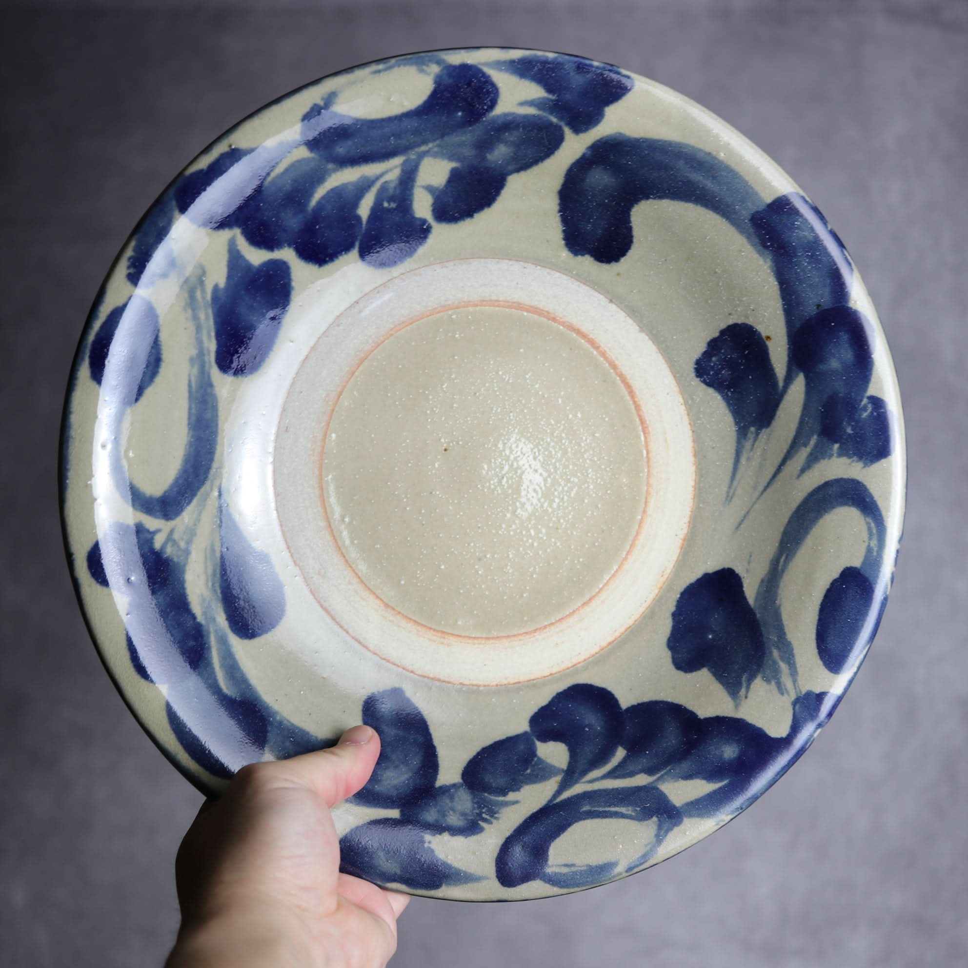 尺皿1 呉須釉 菊唐草 やちむん 陶器 北窯 松田米司工房 やちむん 陶器.